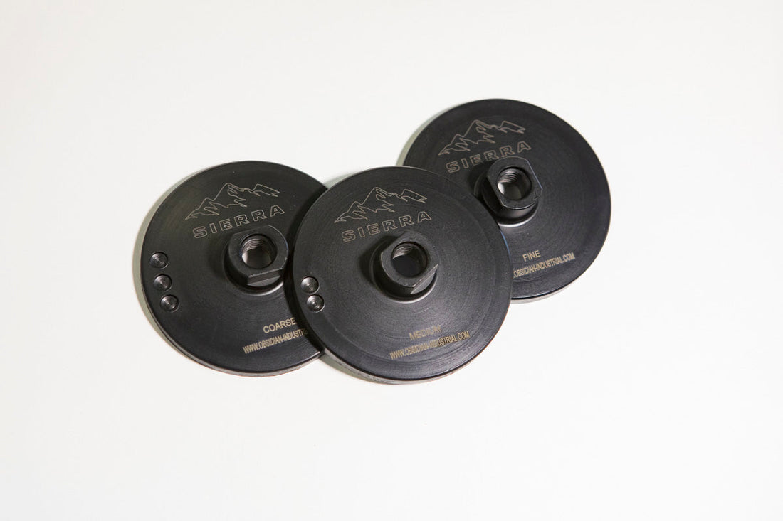 SIERRA 4 inch resin-filled diamond cup wheels in coarse, medium and fine grit