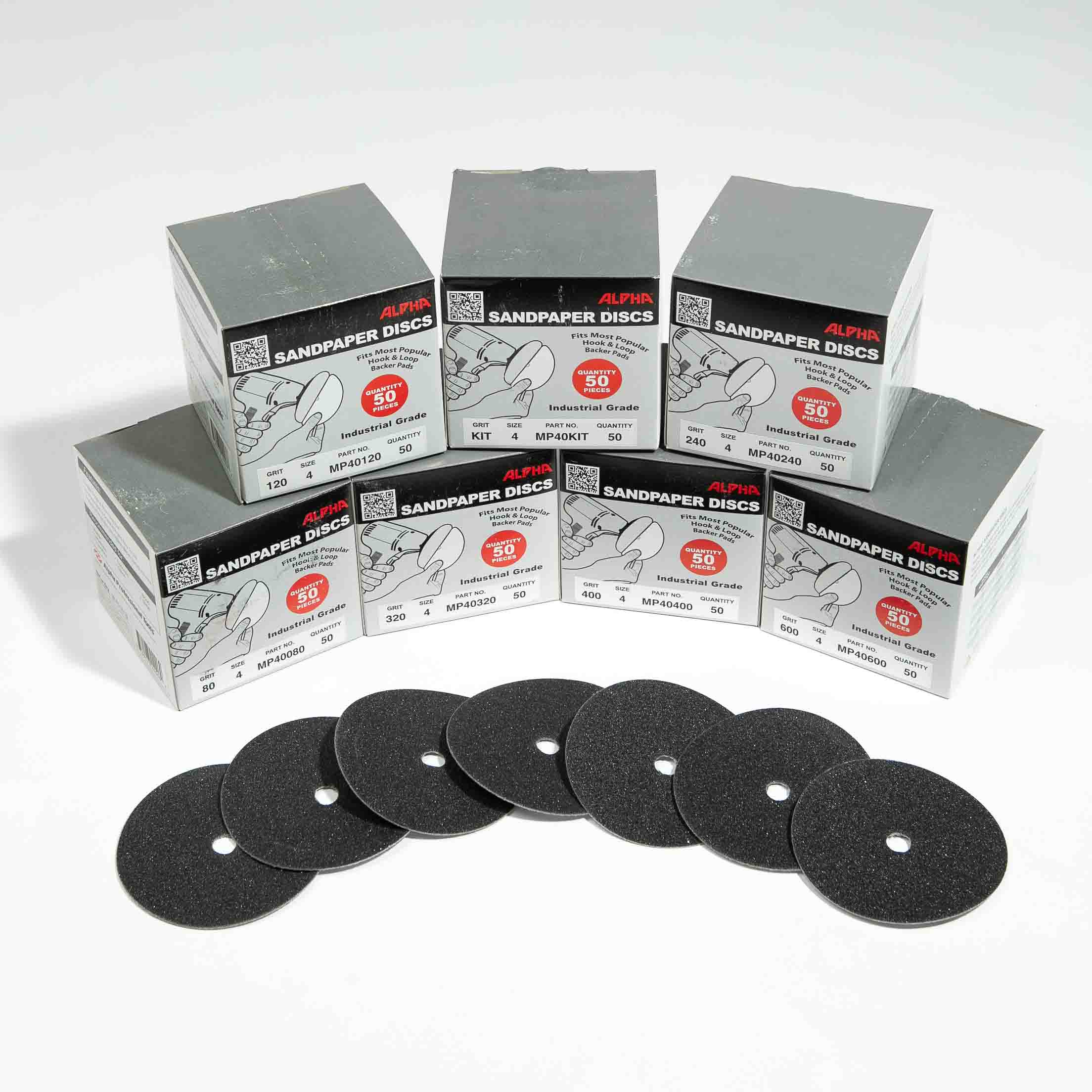 DISC 4IN KIT SANDPAPER HOOK & LOOP