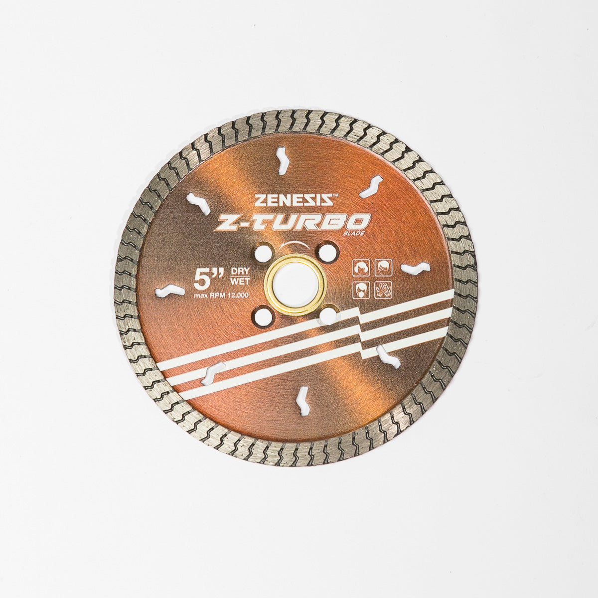 Zenesis Z-Turbo Blade – 5 in., 8 mm Segment, 7/8 in. Arbor, Wet/Dry