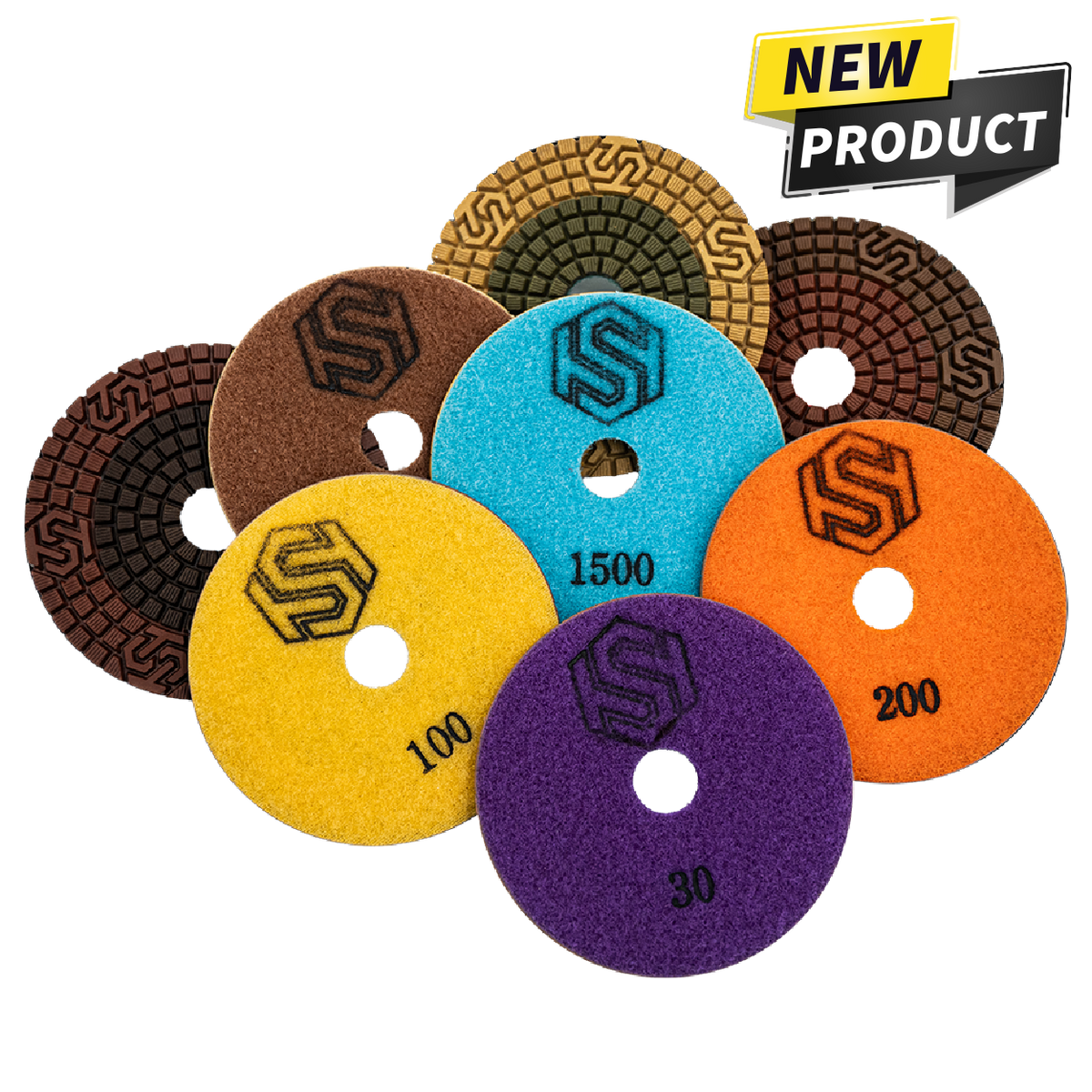 Tile & Stone Technologies Copper Resin Hybrid Wet Polishing Pad – 4 in., 200 Grit