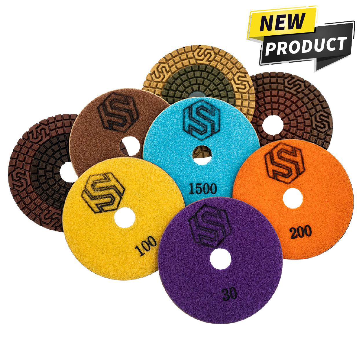 Tile & Stone Technologies Copper Resin Hybrid Wet Polishing Pad – 4 in., 50 Grit