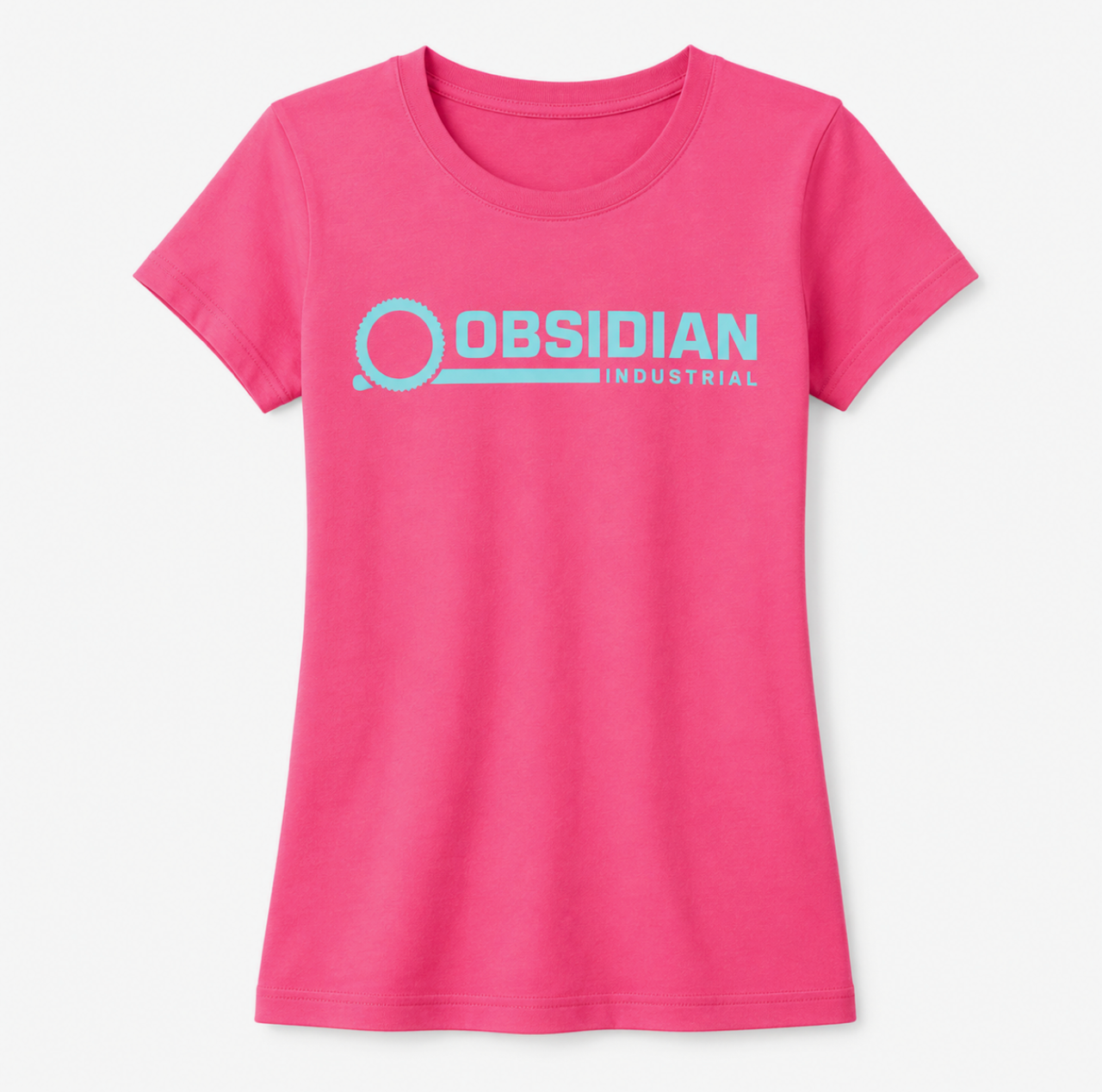 Obsidian Industrial OG Tee – Women's Fitted Crew, Pink