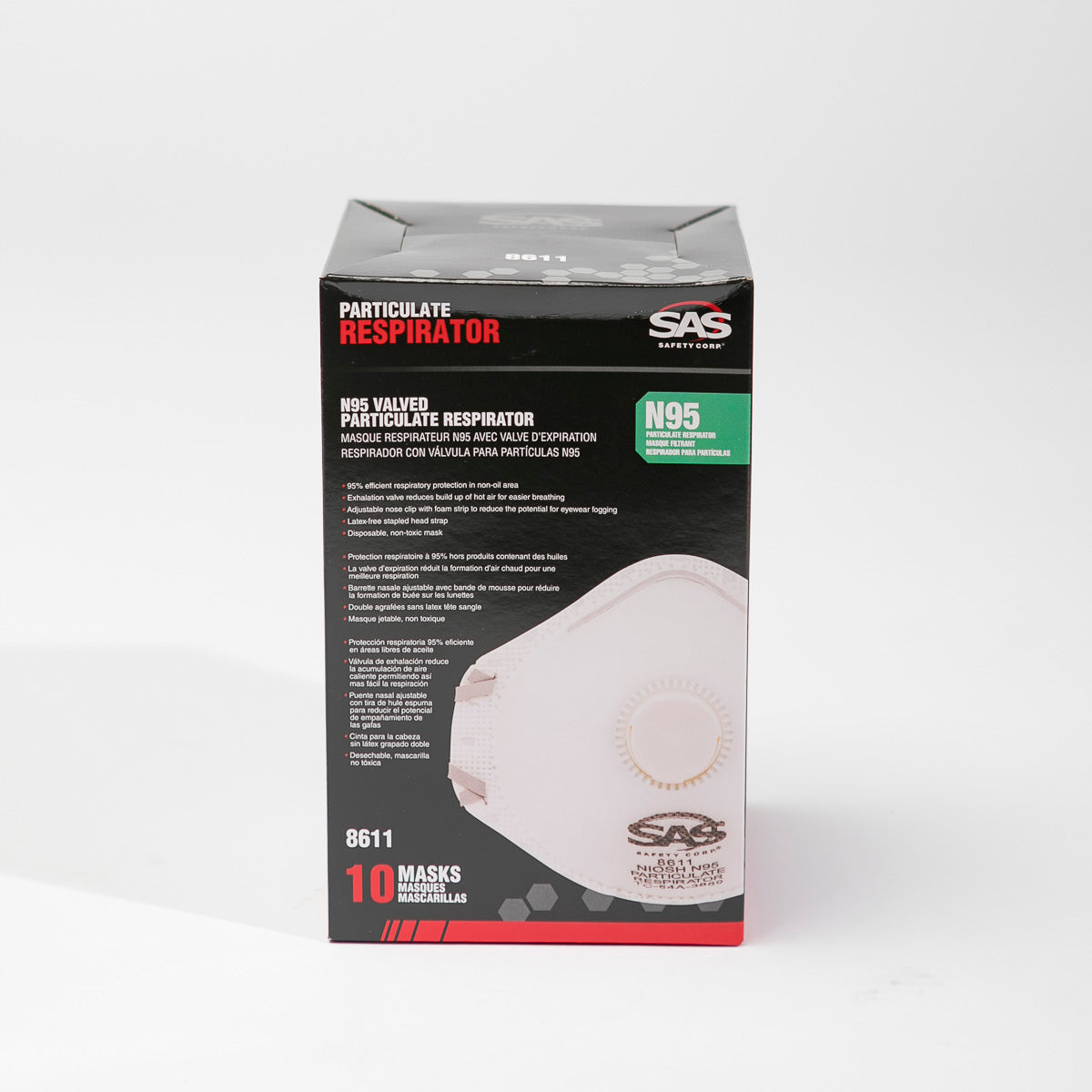 DUST MASK 8611 SAS 10/BOX 12/BXS PER CASE