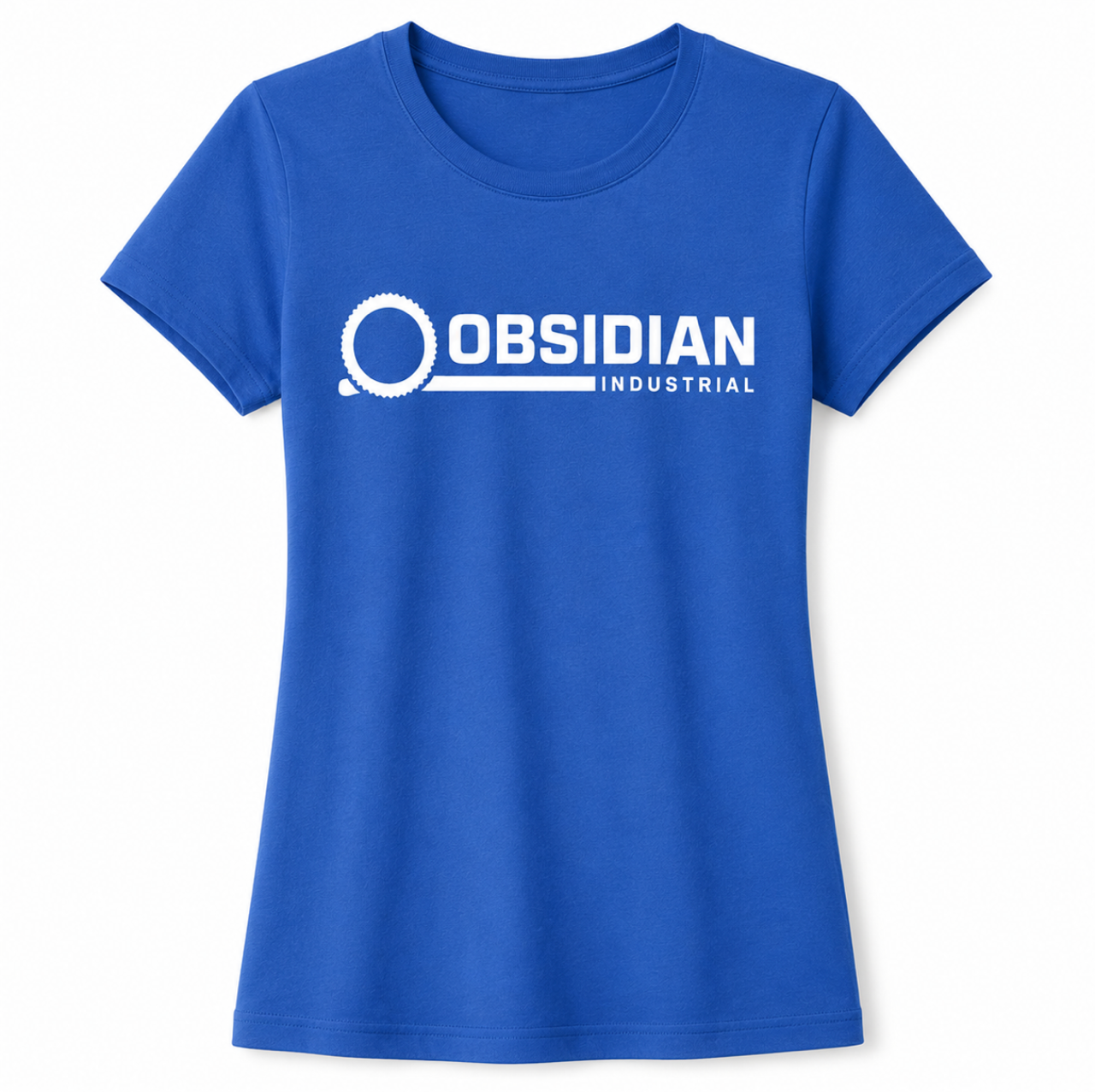 Obsidian Industrial OG Tee – Women's Fitted Crew, Blue