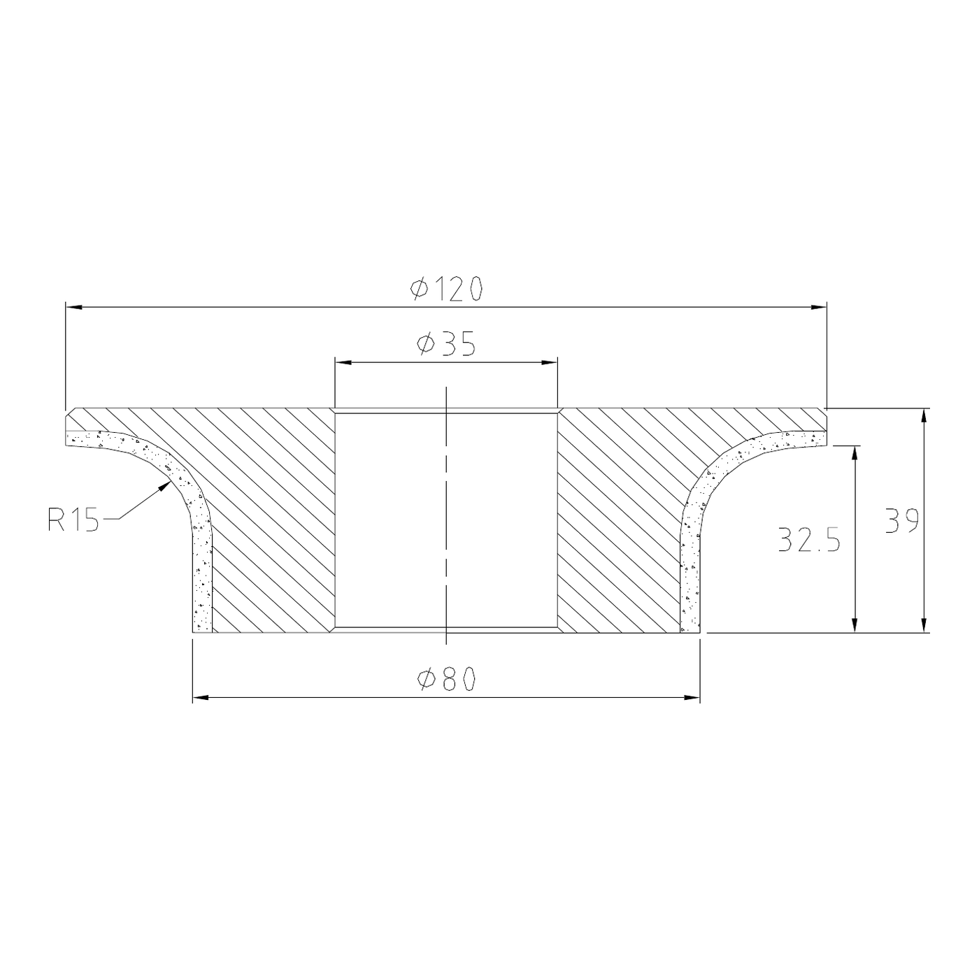 Vincent A30 R15 Epic CNC Profile Wheel – Position 3 Fine, 120 mm Diameter