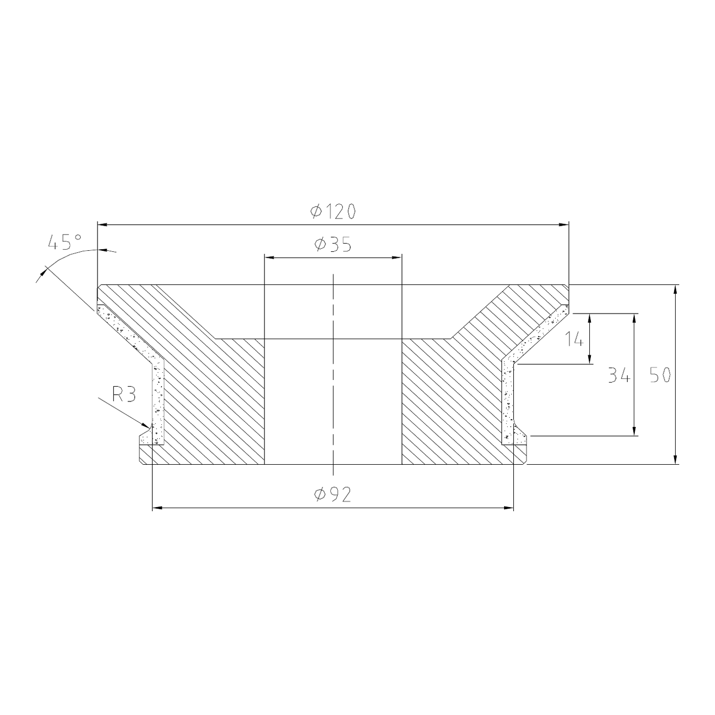 Vincent EC30 R3 Epic CNC Profile Wheel – Position 1 Roughing, 120 mm Diameter