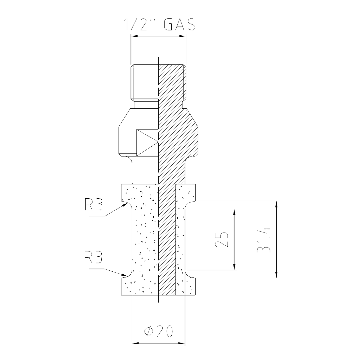 Vincent T30 R3 CNC Profile Wheel – Position 3 Fine, 1/2 Gas Fitting, 28 mm Diameter