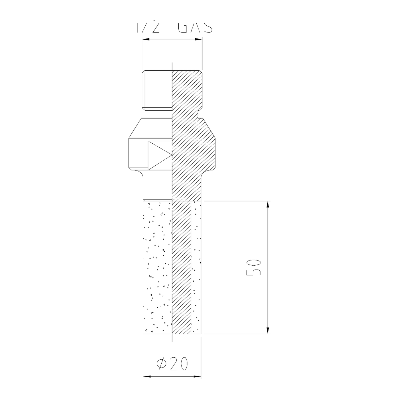 Vincent Z50 CNC Peripheral Wheel – Position 1 Roughing, 1/2 Gas Fitting, 20 mm Diameter
