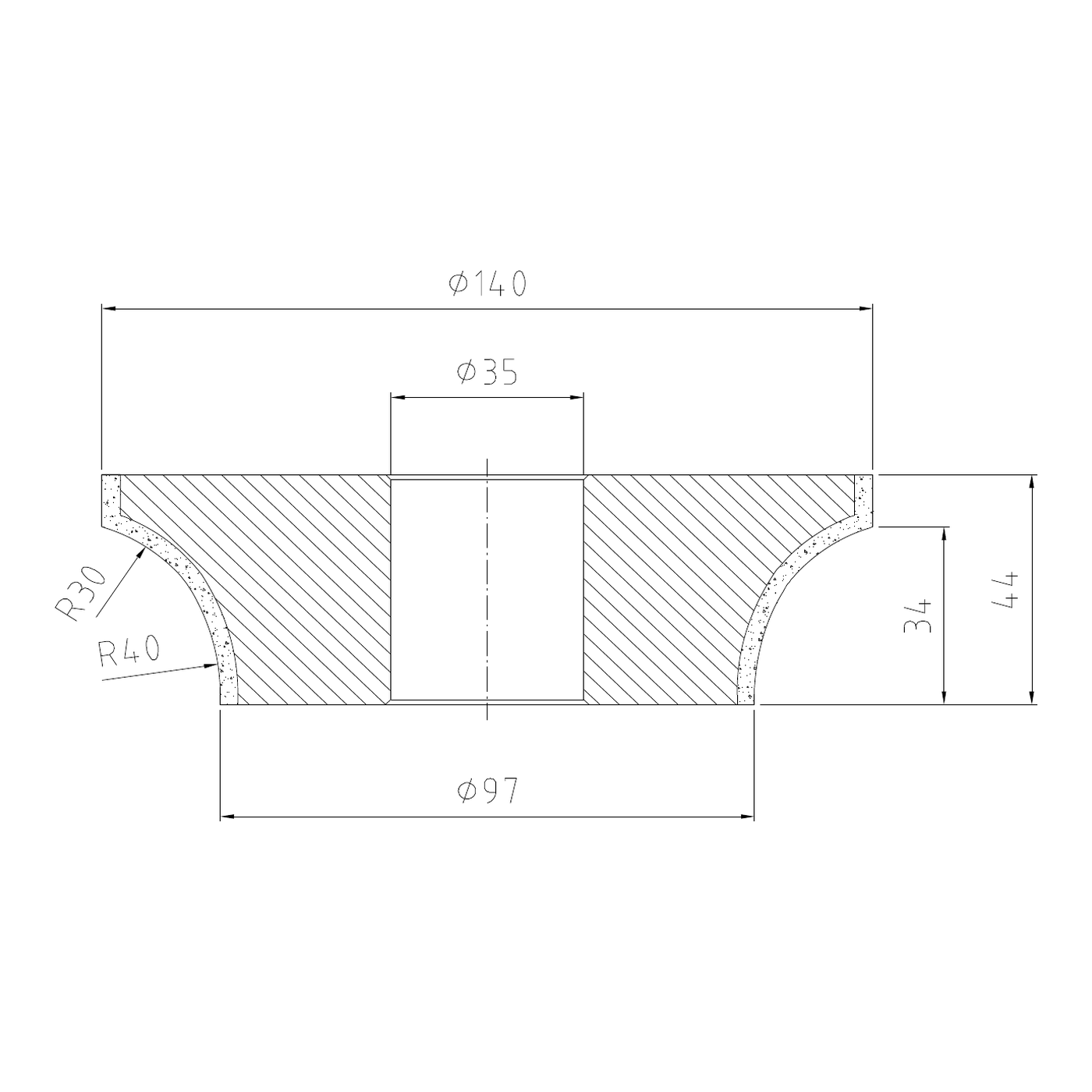 Vincent H40 CNC Profile Wheel – Position 0 Segmented, 140 mm Diameter