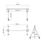 Aardwolf Portable Gantry Crane AGC1000 – Aluminium 2,204 lb Rolling A-Frame