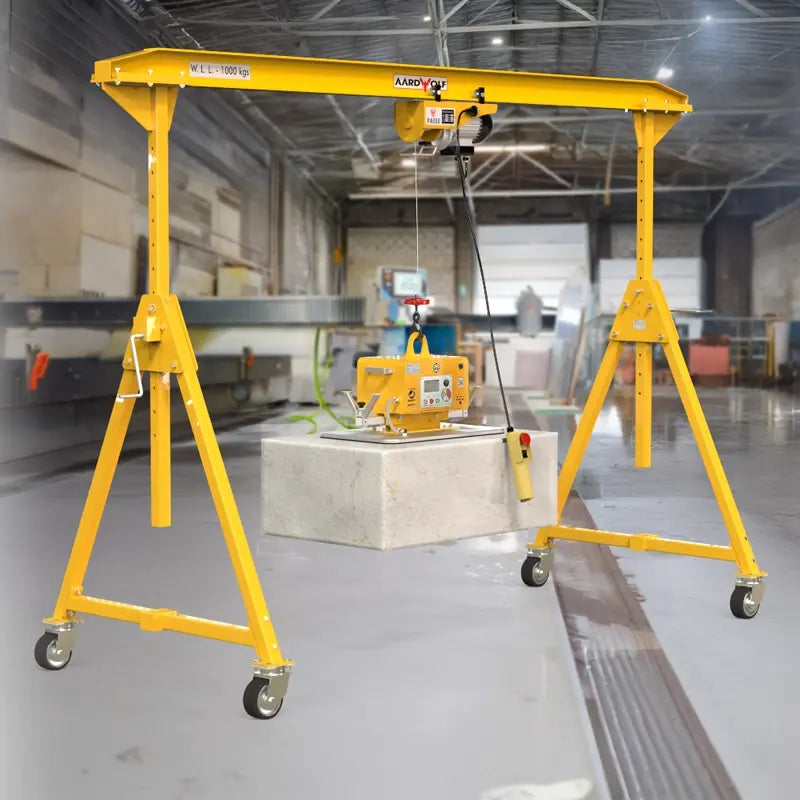 Aardwolf Portable Gantry Crane AGC1000 – Aluminium 2,204 lb Rolling A-Frame