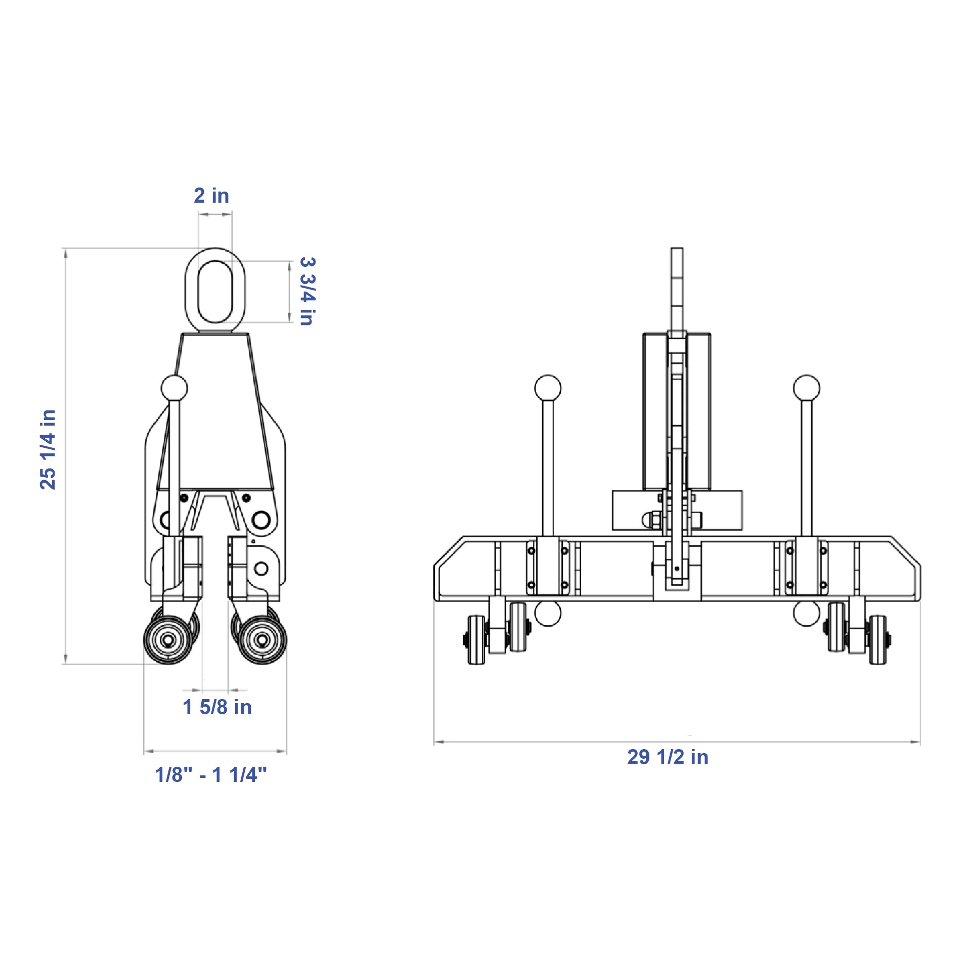 Aardwolf Glass Lifter AGL32 – 1/8 in. to 1-1/4 in. Grip, Self-Adjusting Mechanical Clamp