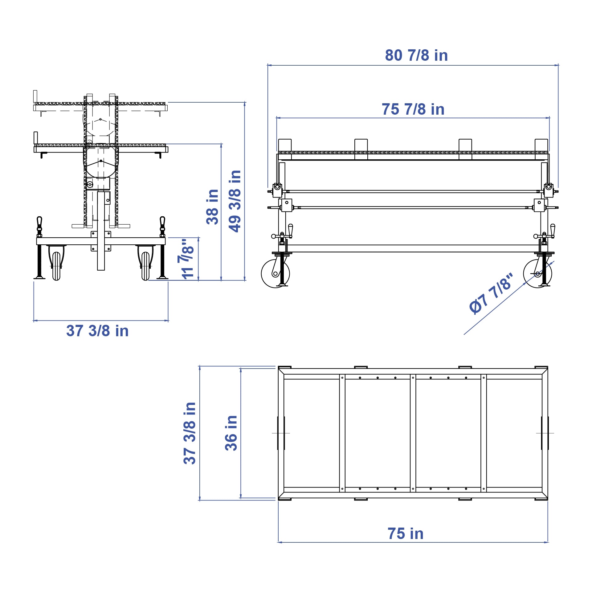 Aardwolf Adjustable Height Work Table AHWT910 – 75 x 36 in. Tilting Slab Bench