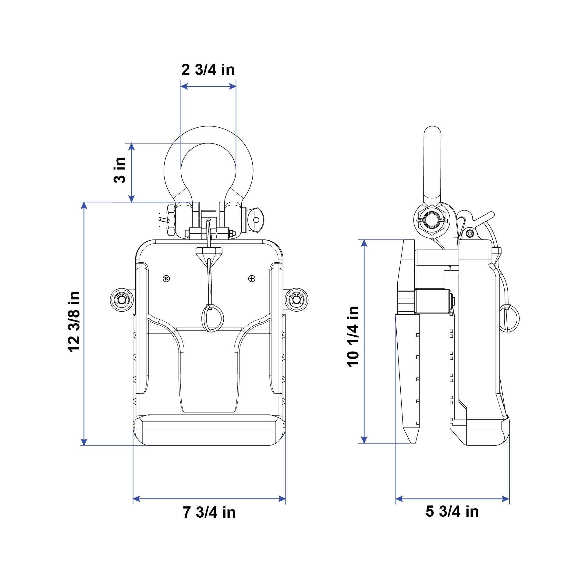 Aardwolf Slab Lifter AL30R – 0 to 1-1/8 in. Grip, Manual Unlock, with Rollers