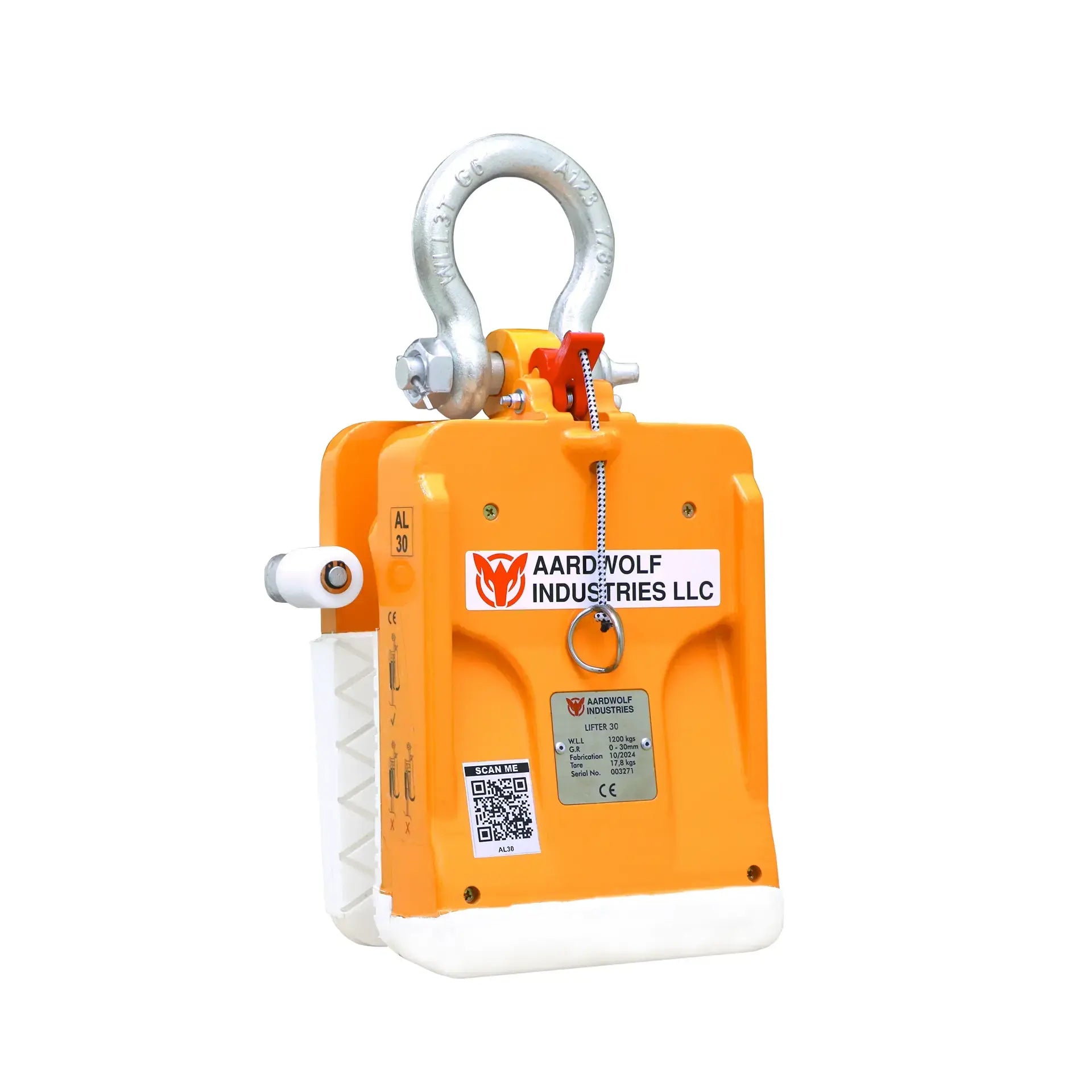 Aardwolf Slab Lifter AL30R – 0 to 1-1/8 in. Grip, Manual Unlock, with Rollers