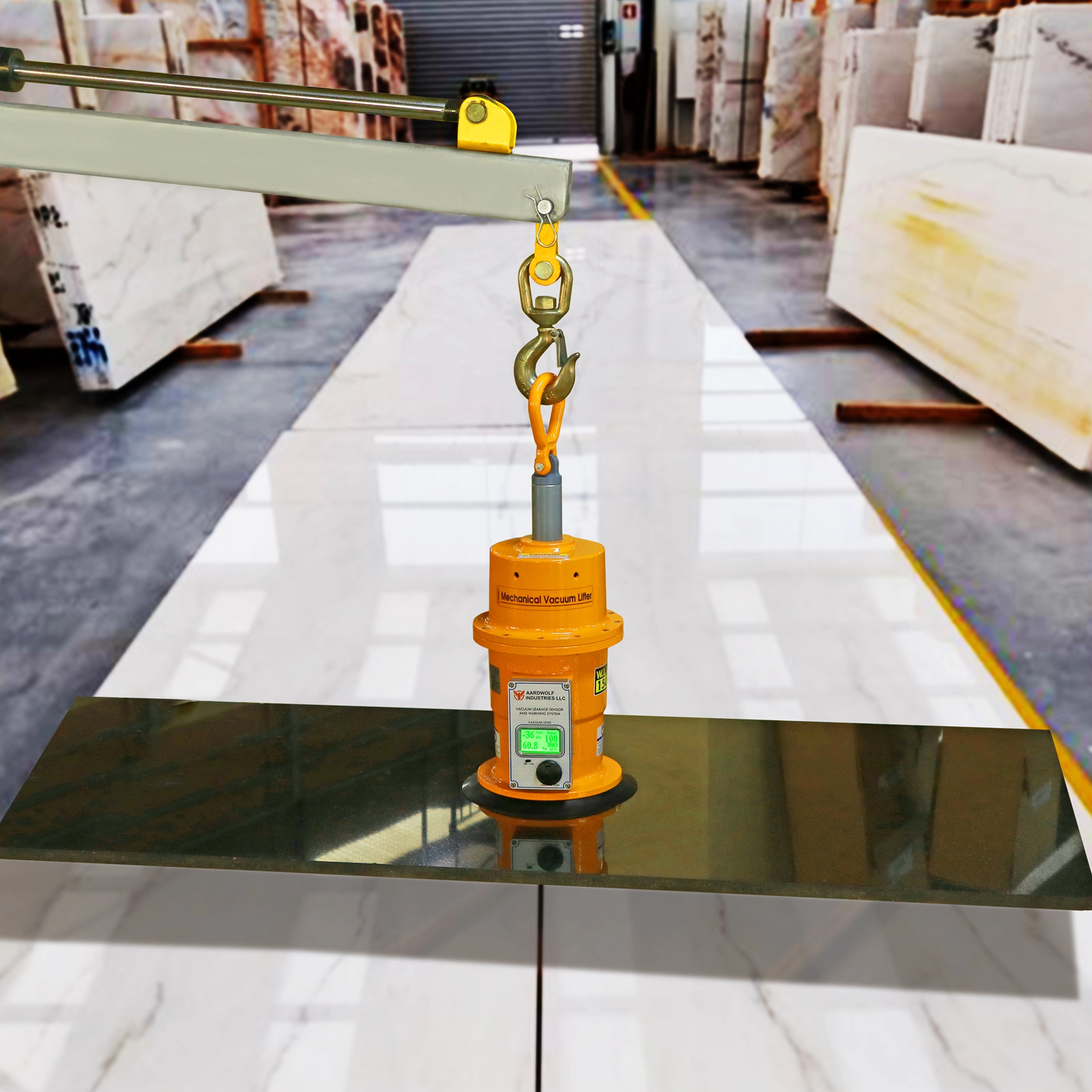 Aardwolf Mono Mechanical Vacuum Lifter AMMVL150 – Self-Cycling 331 lb Slab Lift