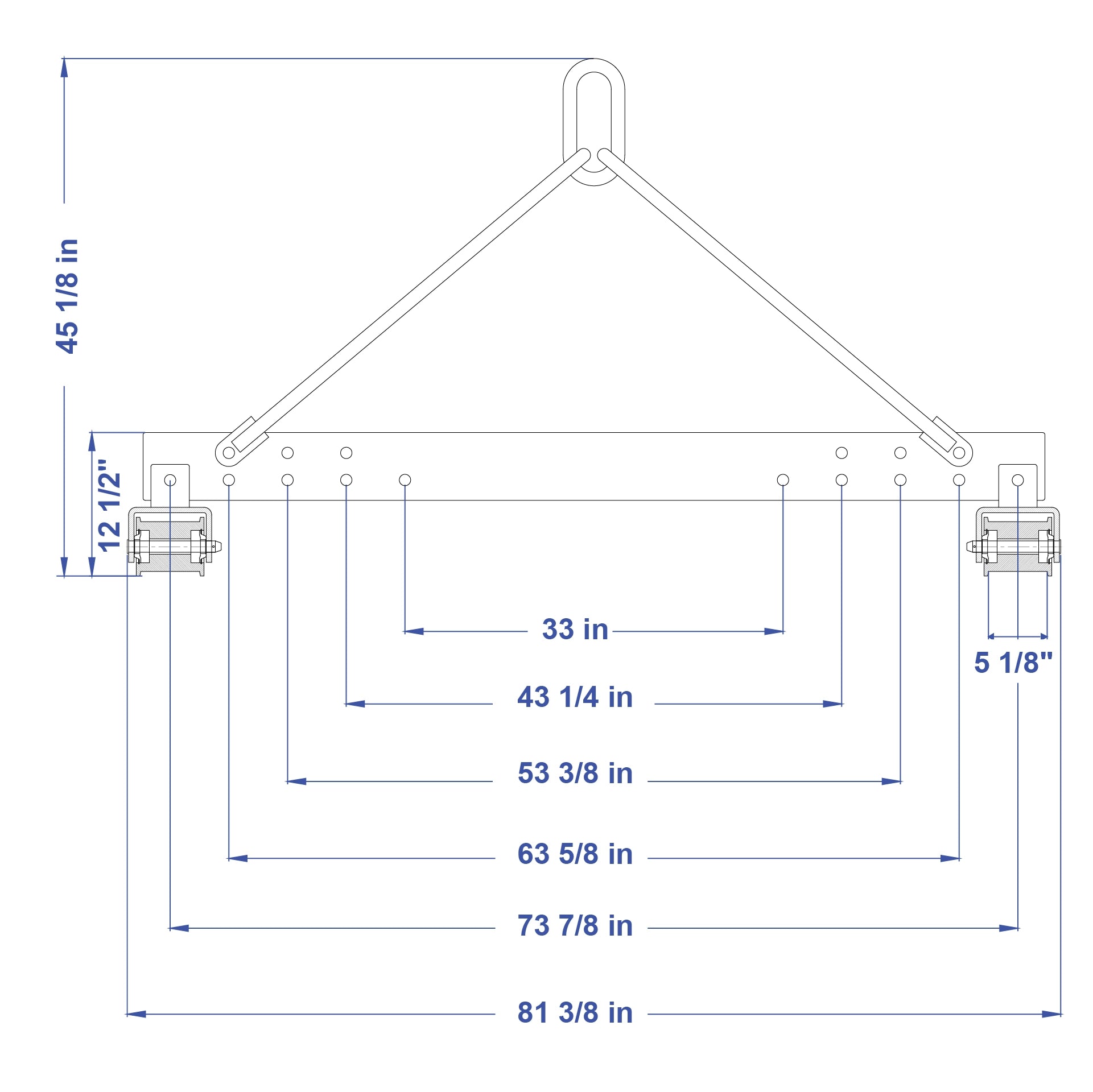 Aardwolf Spreader Bar ASB-5T – 11,023 lb Beam for Heavy Stone and Glass Lifts