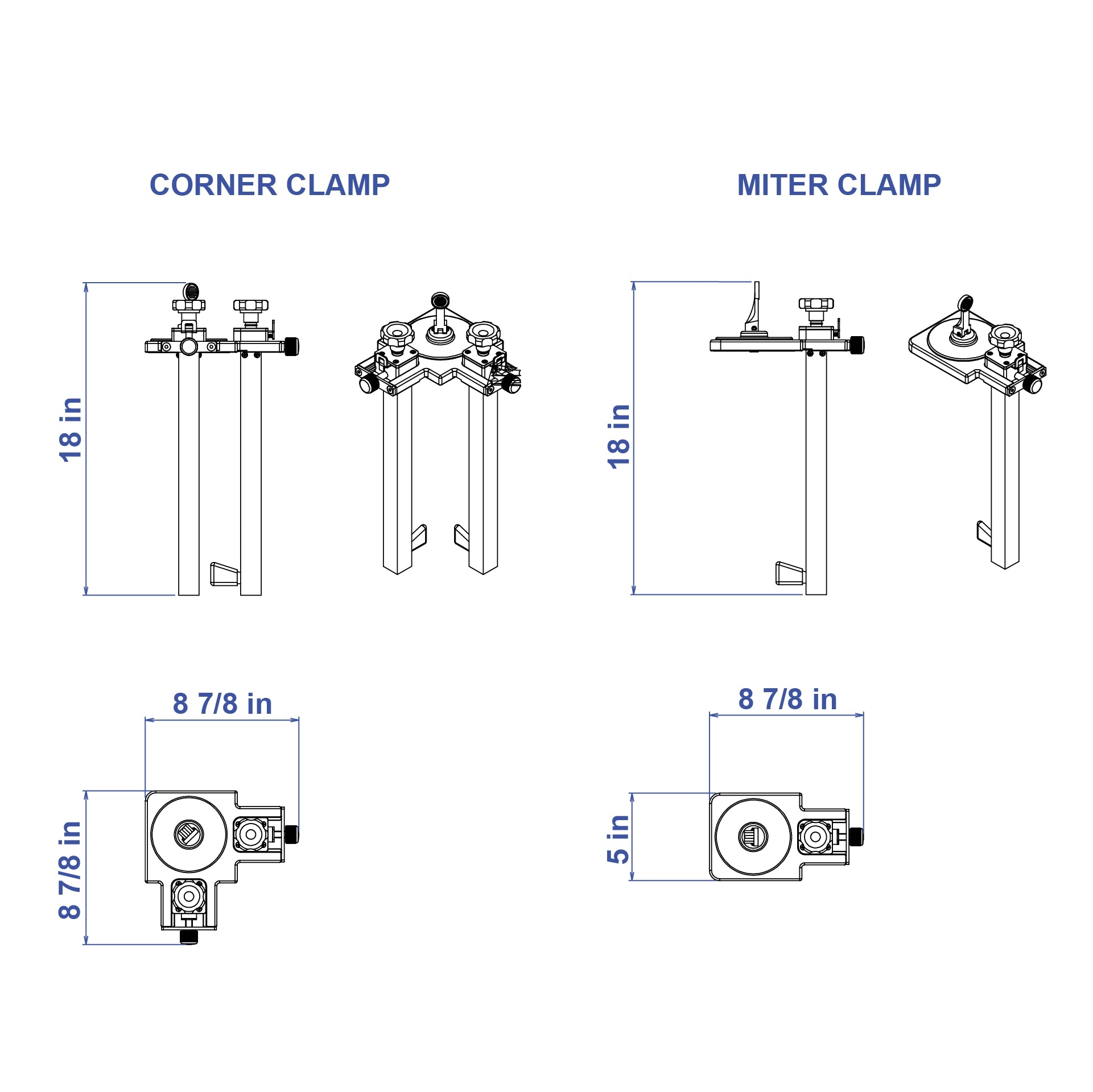 Aardwolf Stone Miter Clamp ASMC250 – Manual 90° Seam Jig for Countertop Glue-Ups