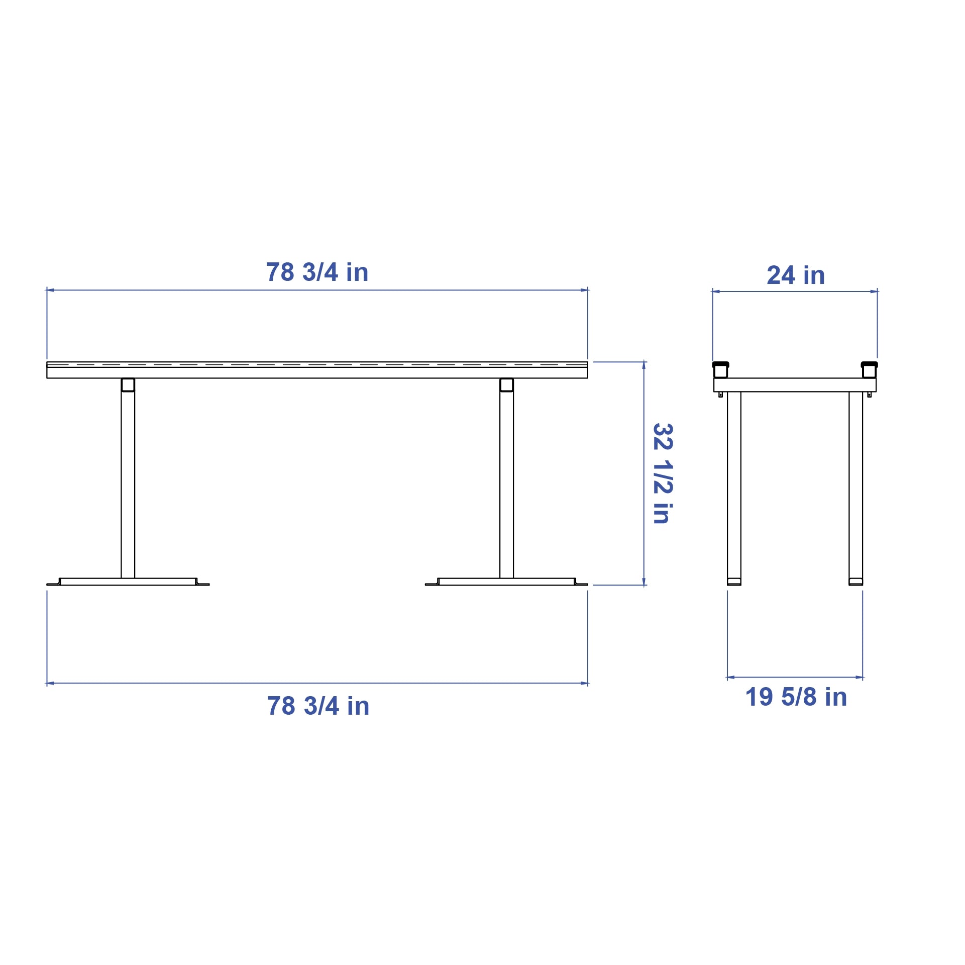 Aardwolf Trestle AT765N – 32.4 in. High Stone Stand Rated 2,204 lb, 24 in. Rail