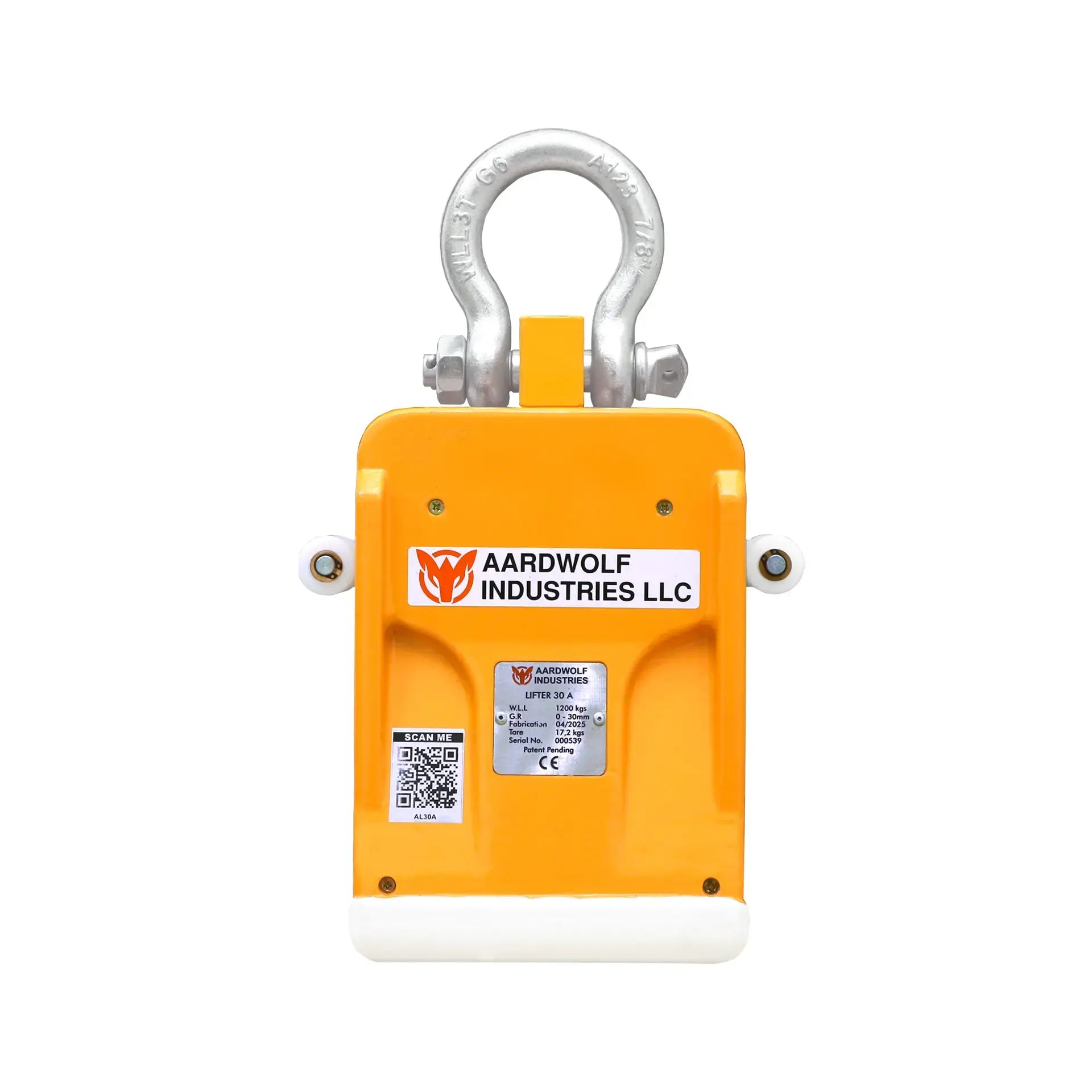 Aardwolf Slab Lifter AL30A – 0 to 1-1/8 in. Grip, Auto Lock, with Rollers