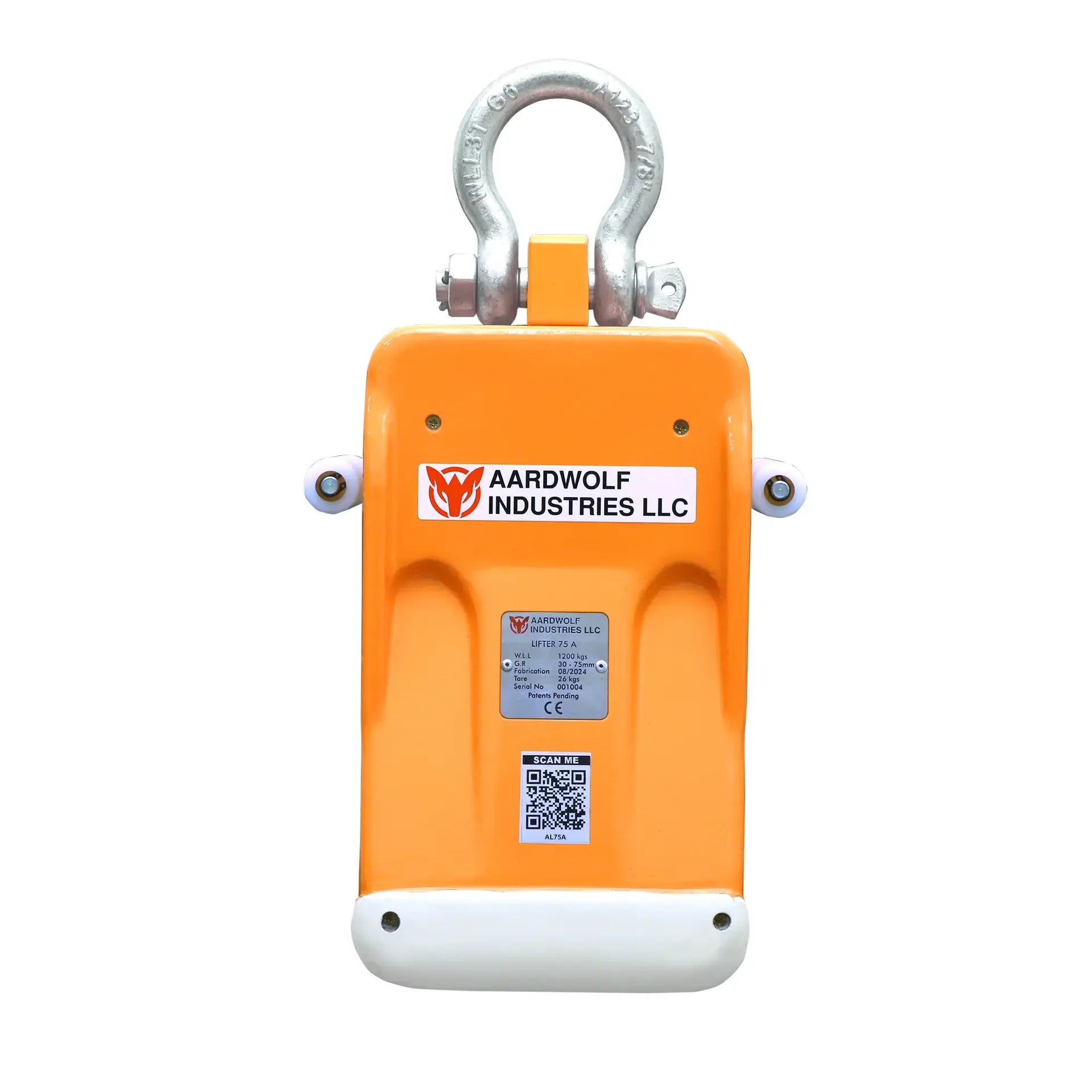Aardwolf Slab Lifter AL75A – 1-1/8 in. to 3 in. Grip, Auto Lock, with Rollers