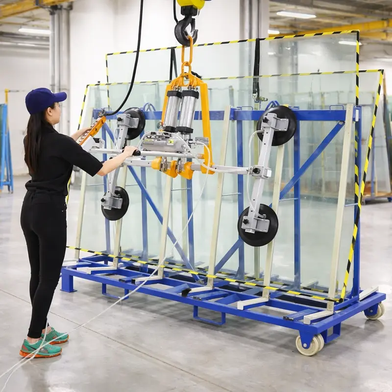 Aardwolf Vacuum Glass Lifter AVGLP4-400 – Four-Pad 882 lb Lift for Porcelain Panels