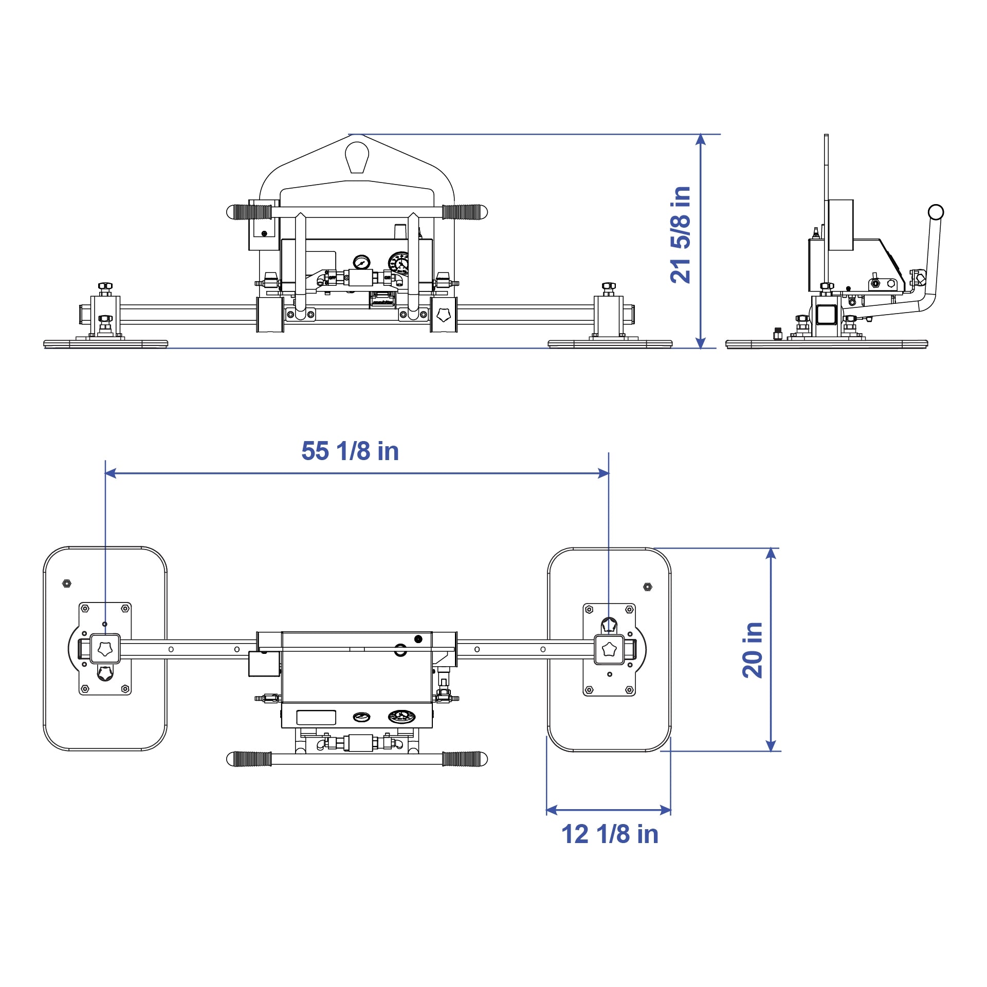 Aardwolf Vacuum Lifter AVLM2-500 – Pneumatic 500 kg Slab Lift with Manual Tilt