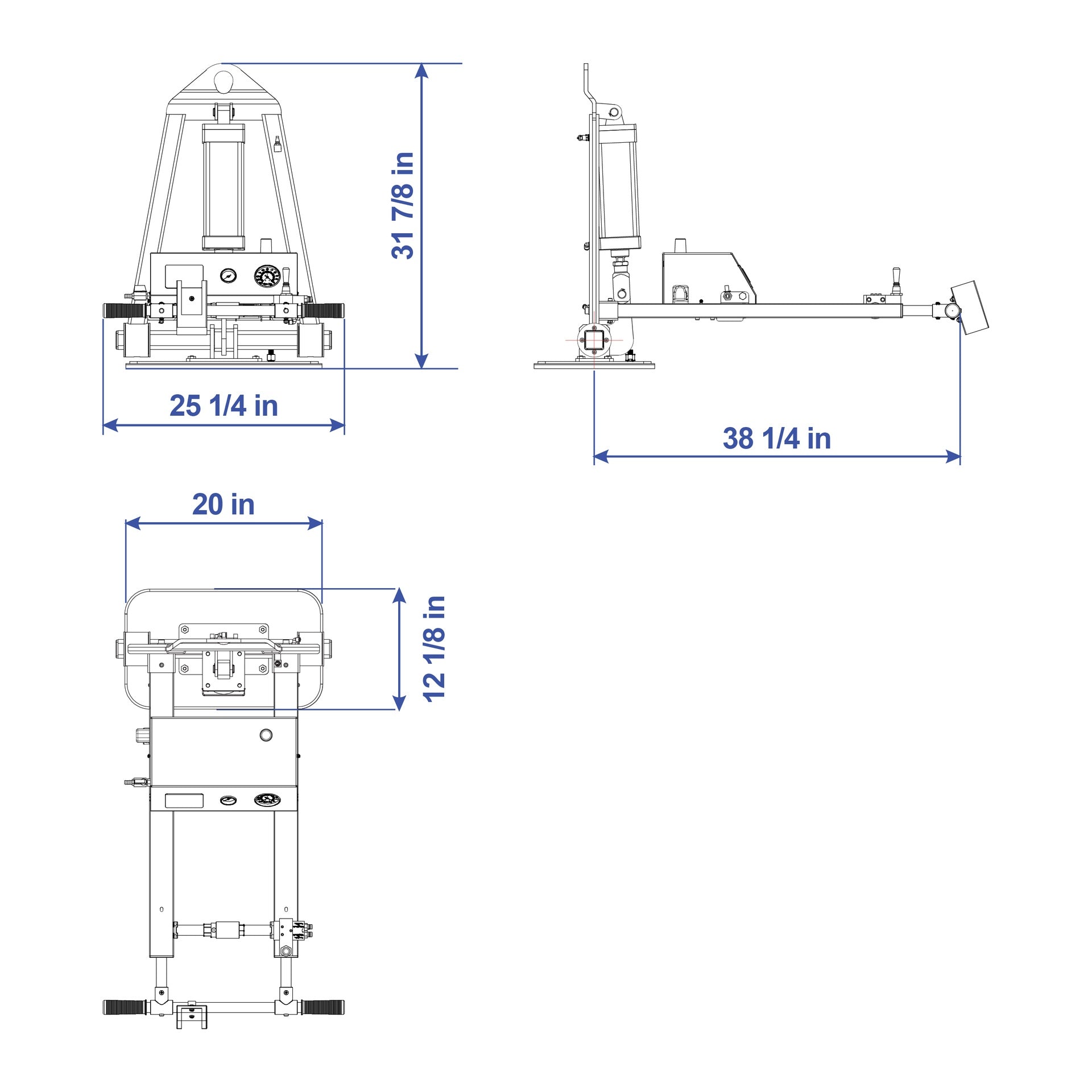 Aardwolf Vacuum Lifter Pro AVLP1-250P – Single-Pad 551 lb Slab Lift, 0–90° Tilt