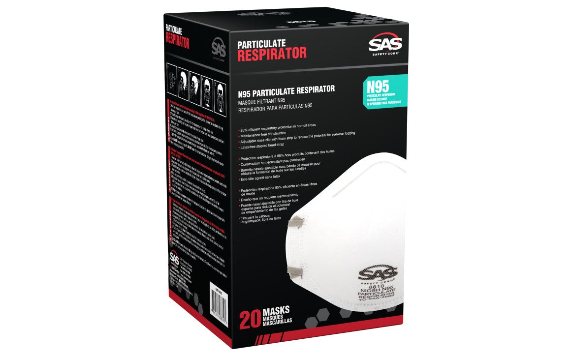 RESPIRATOR N95 8610 SAS DISPOSABLE