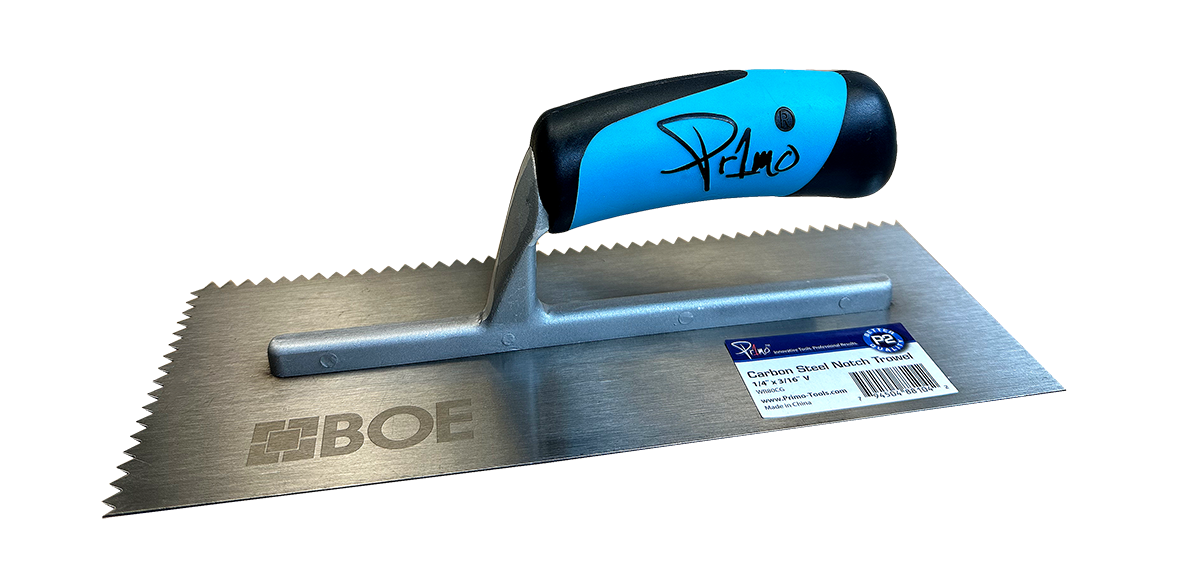 Primo V Notch Trowel - 1/4" x 1/4" x 3/16"