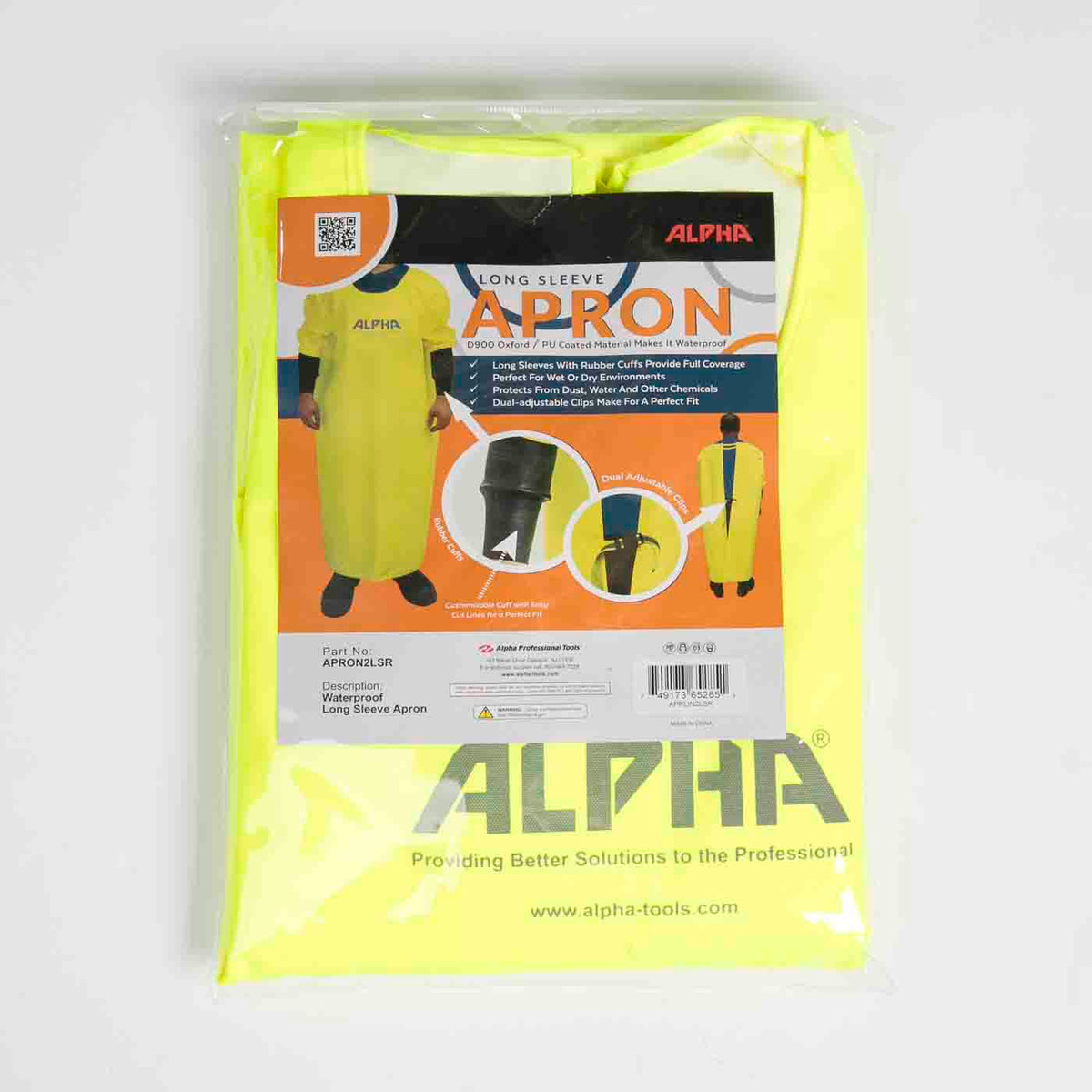 Alpha Multi-Purpose Waterproof Apron – Long-Sleeved, Small, 42 x 41 in.