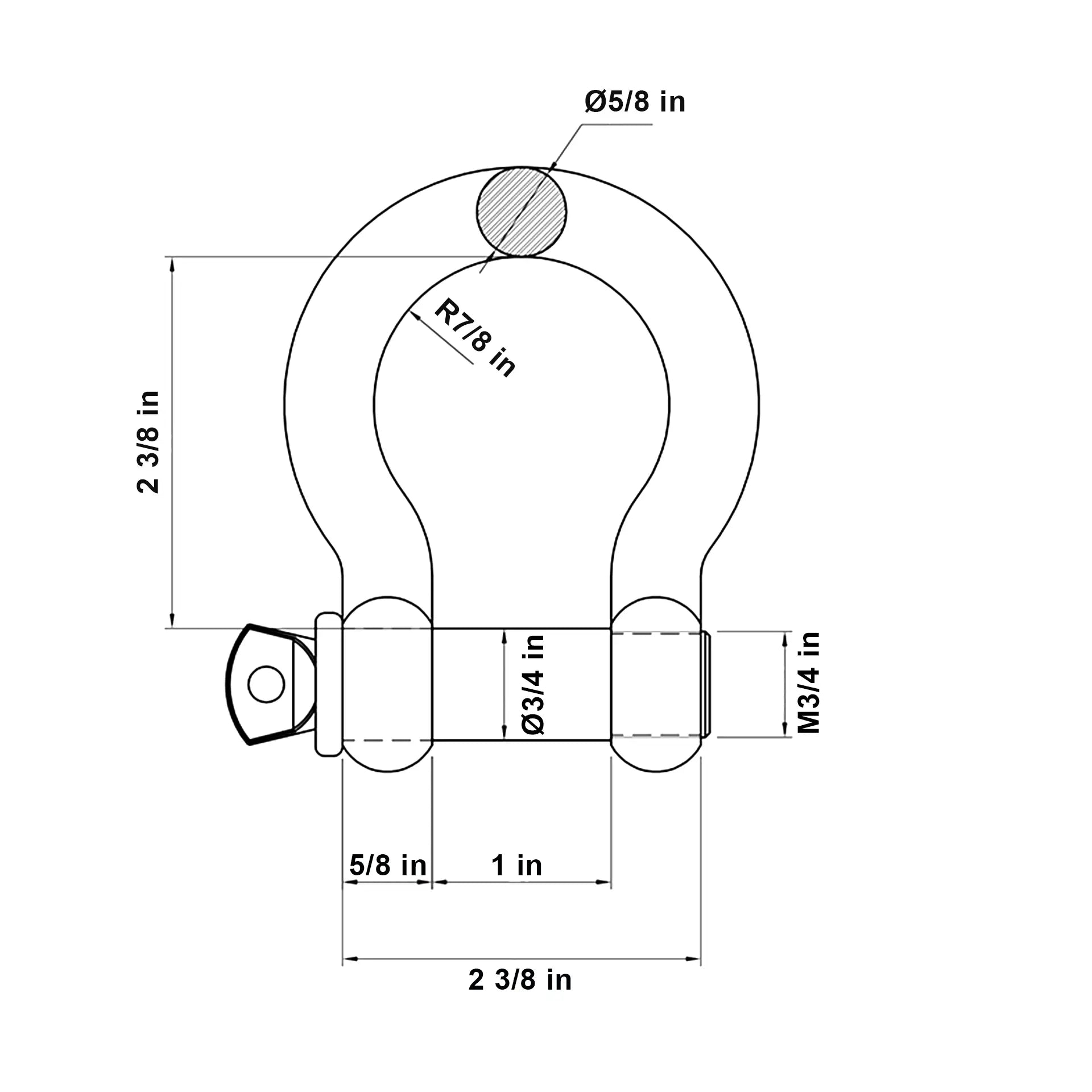 Aardwolf Bow Shackle BS3T – 3-Tonne Class Galvanised Rigging Hardware