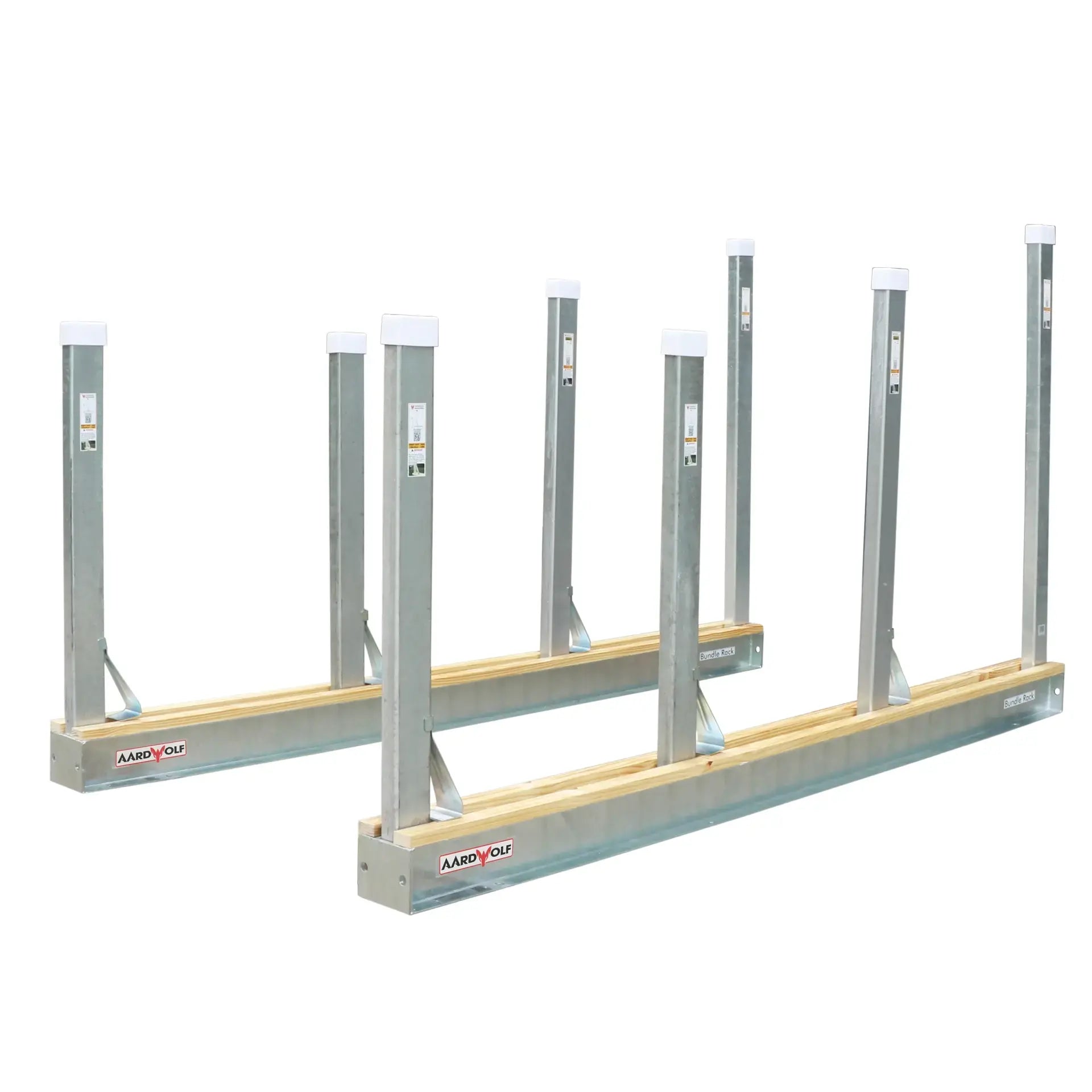 Aardwolf Bundle Rack Rails – 9 ft. 10 in. Timber-Topped Pair, 26 Post Pockets per Rail