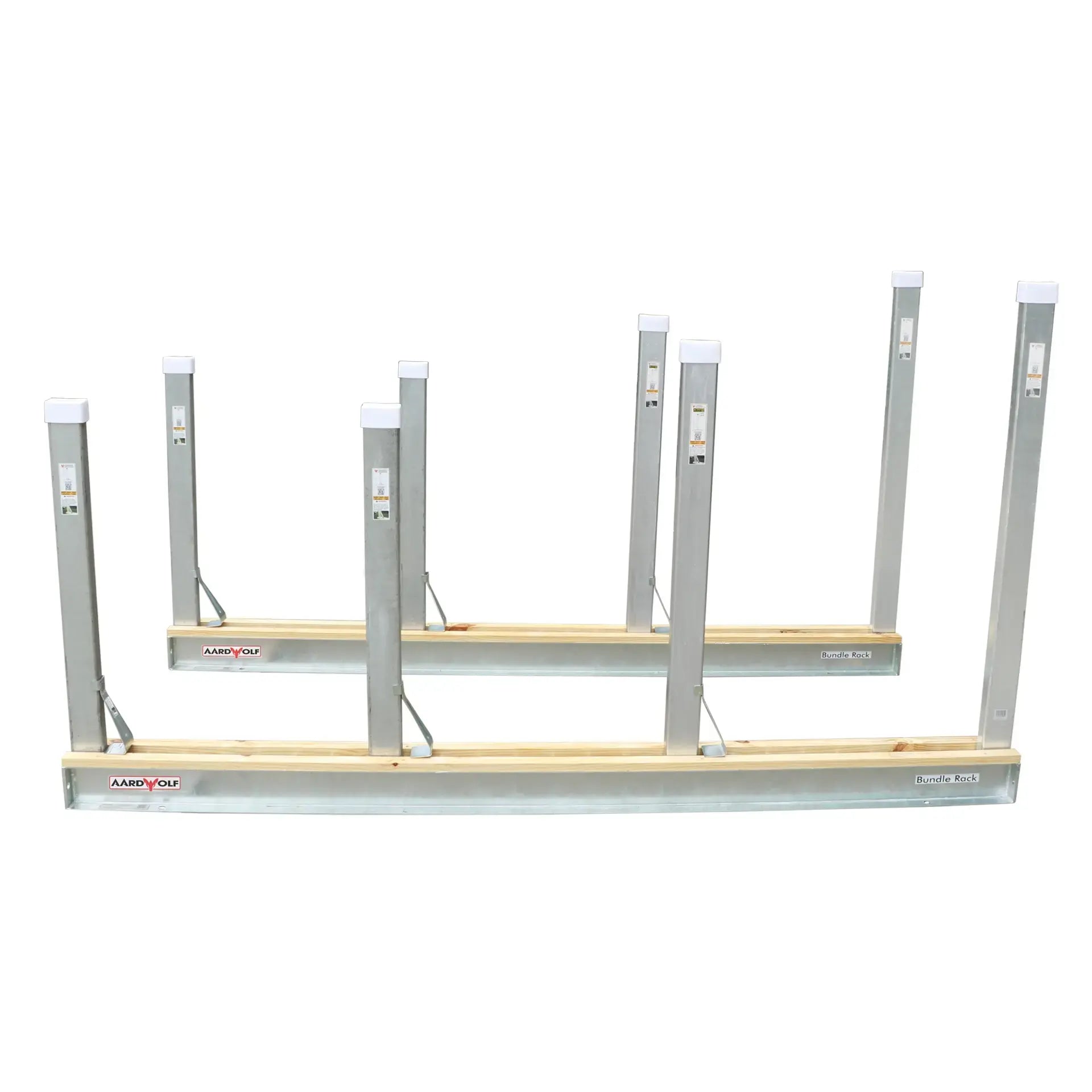 Aardwolf Bundle Rack Rails – 9 ft. 10 in. Timber-Topped Pair, 26 Post Pockets per Rail