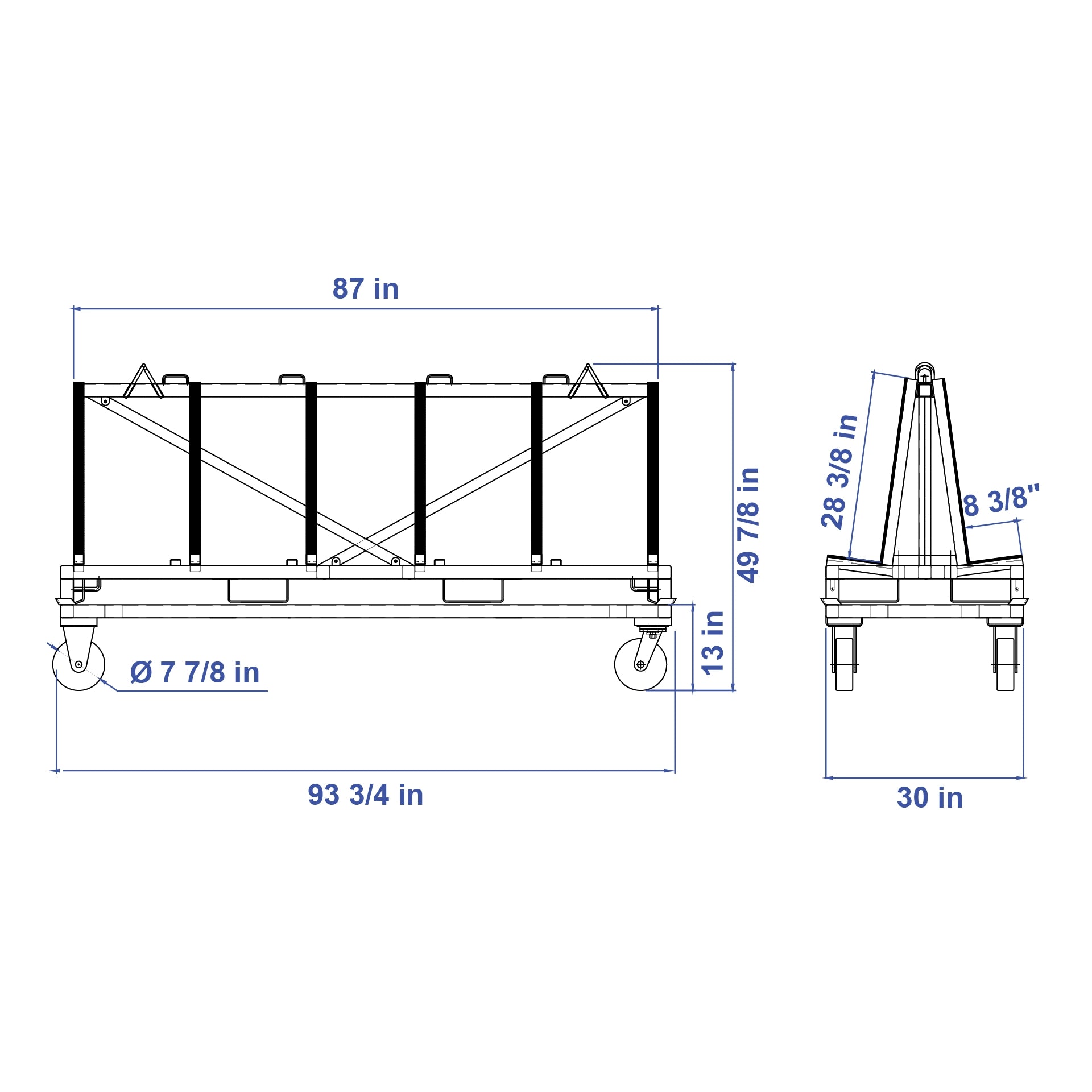 Aardwolf Demountable Frame DAF2350PC – 88.6 in. Powder-Coated Rack, 3,307 lb WLL