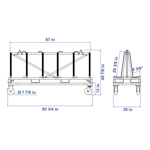 Aardwolf Demountable Frame DAF2350PC – 88.6 in. Powder-Coated Rack, 3,307 lb WLL