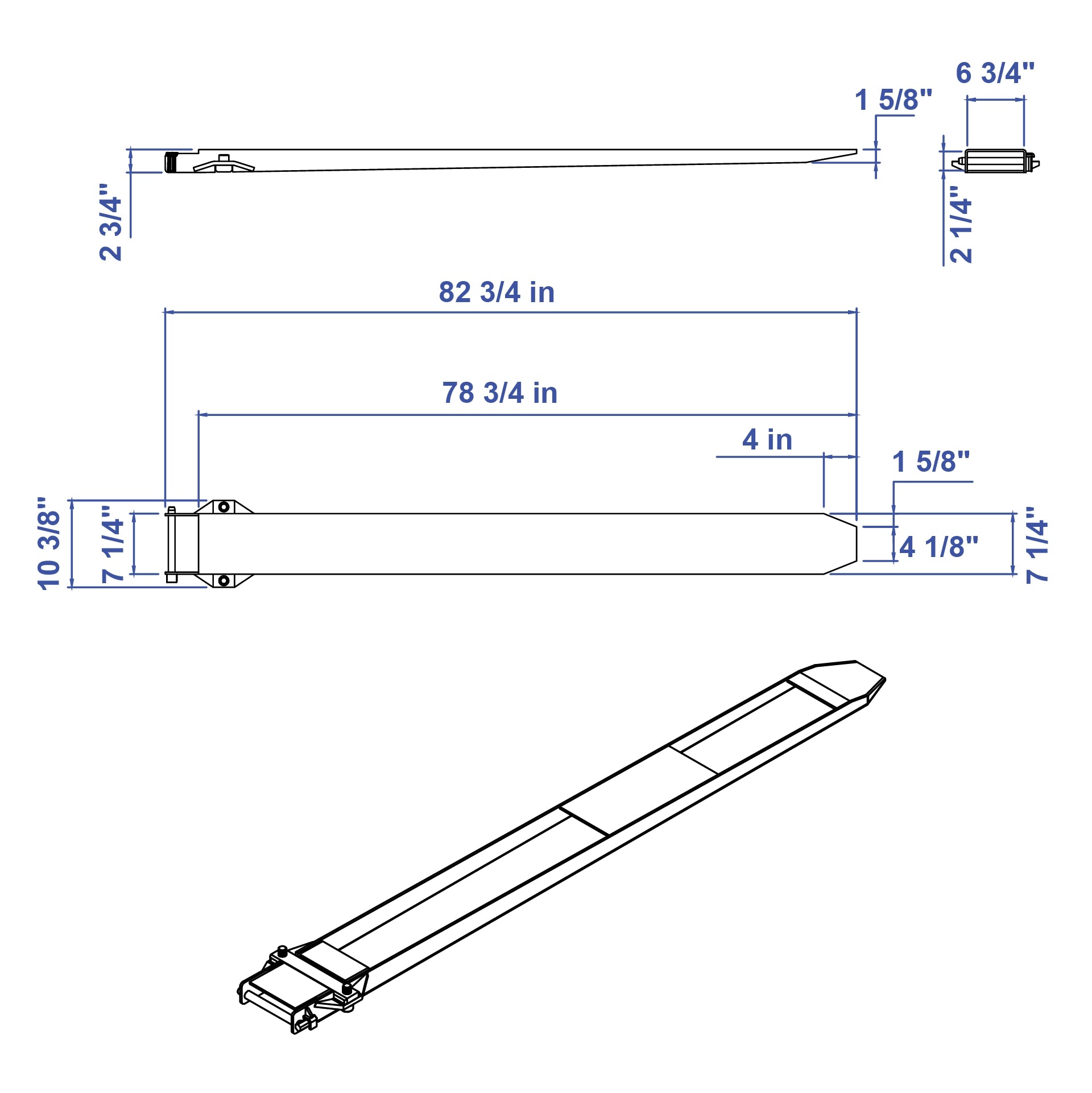 Aardwolf Fork Extensions FES-2000 – 78.7 in. Slide-On Blades for Long Loads