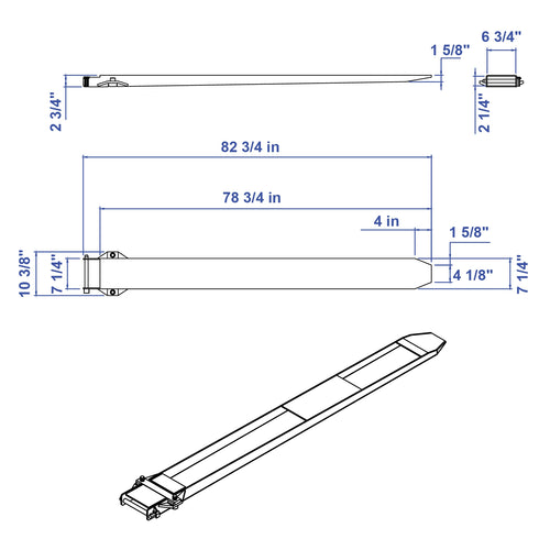 Aardwolf Fork Extensions FES-2000 – 78.7 in. Slide-On Blades for Long Loads