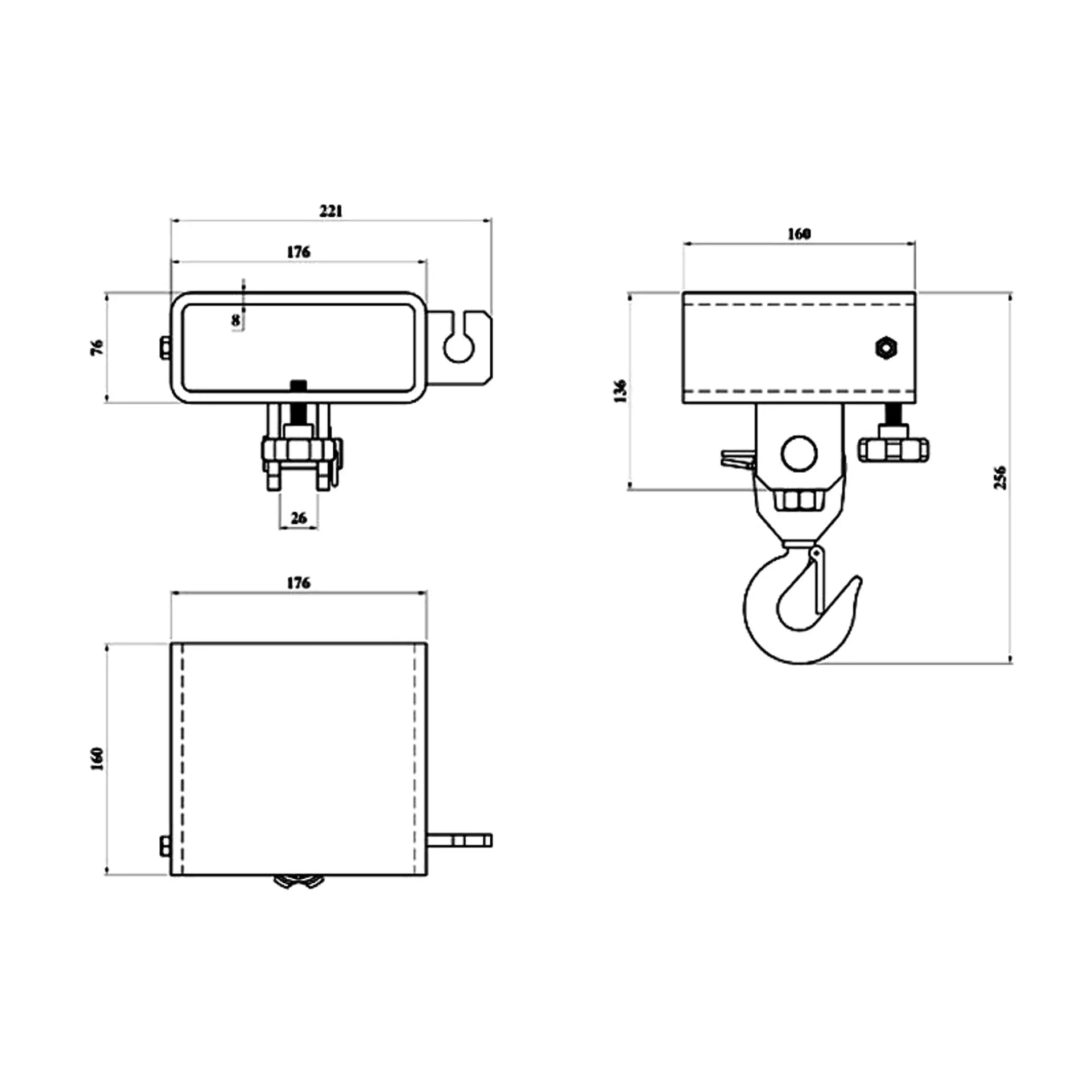 Aardwolf Fork Hook Attachment FHASF1 – Single-Blade 3,307 lb Mobile Crane Link