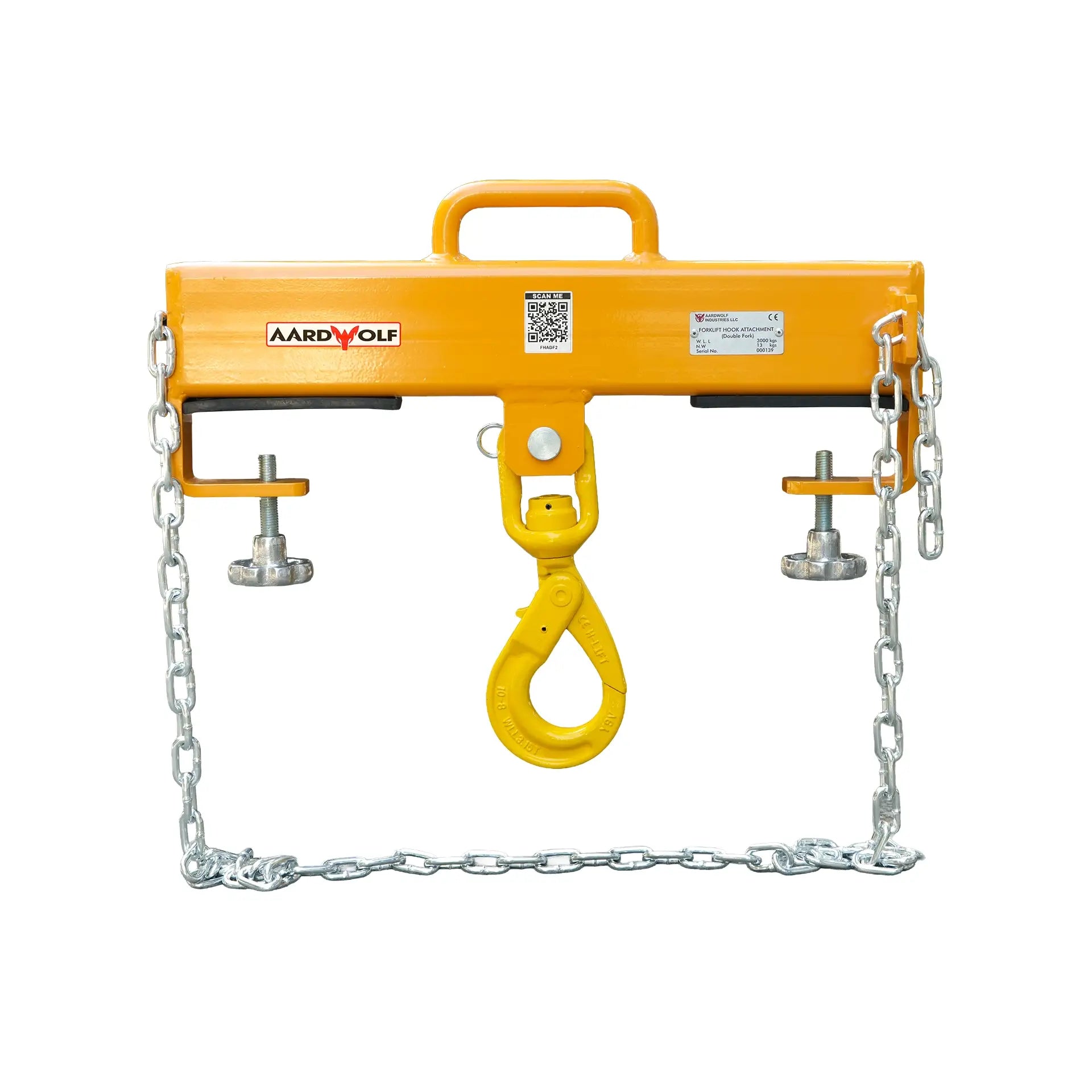 Aardwolf Fork Hook Attachment FHADF2 – Double-Blade 6,614 lb Mobile Crane Link