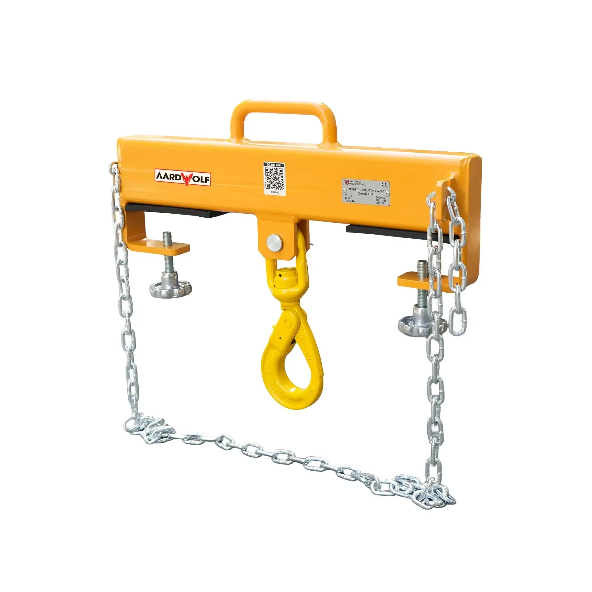 Aardwolf Fork Hook Attachment FHADF2 – Double-Blade 6,614 lb Mobile Crane Link