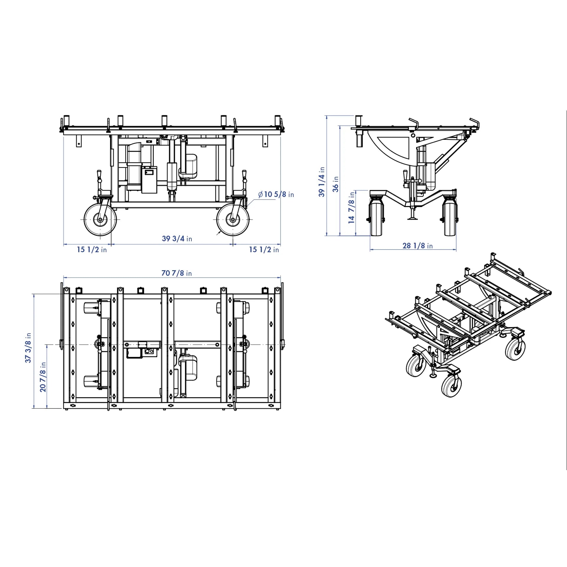 Aardwolf Kitchen Installation Cart AKIC – 1,102 lb Steel Frame, Powered Lift
