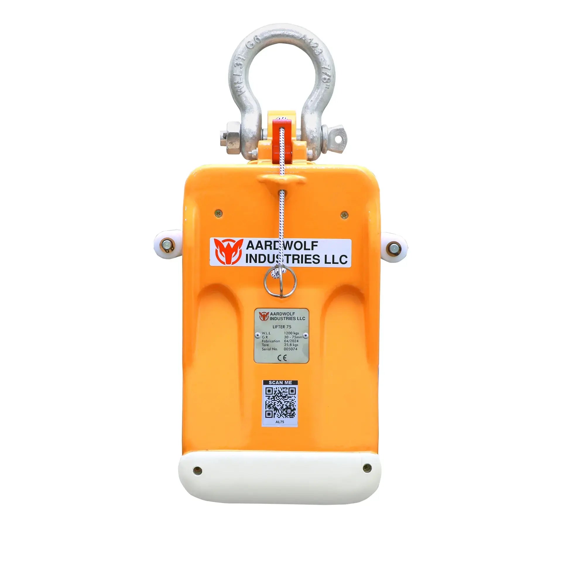 Aardwolf Slab Lifter AL75R – 1-1/8 in. to 3 in. Grip, Manual Unlock, with Rollers