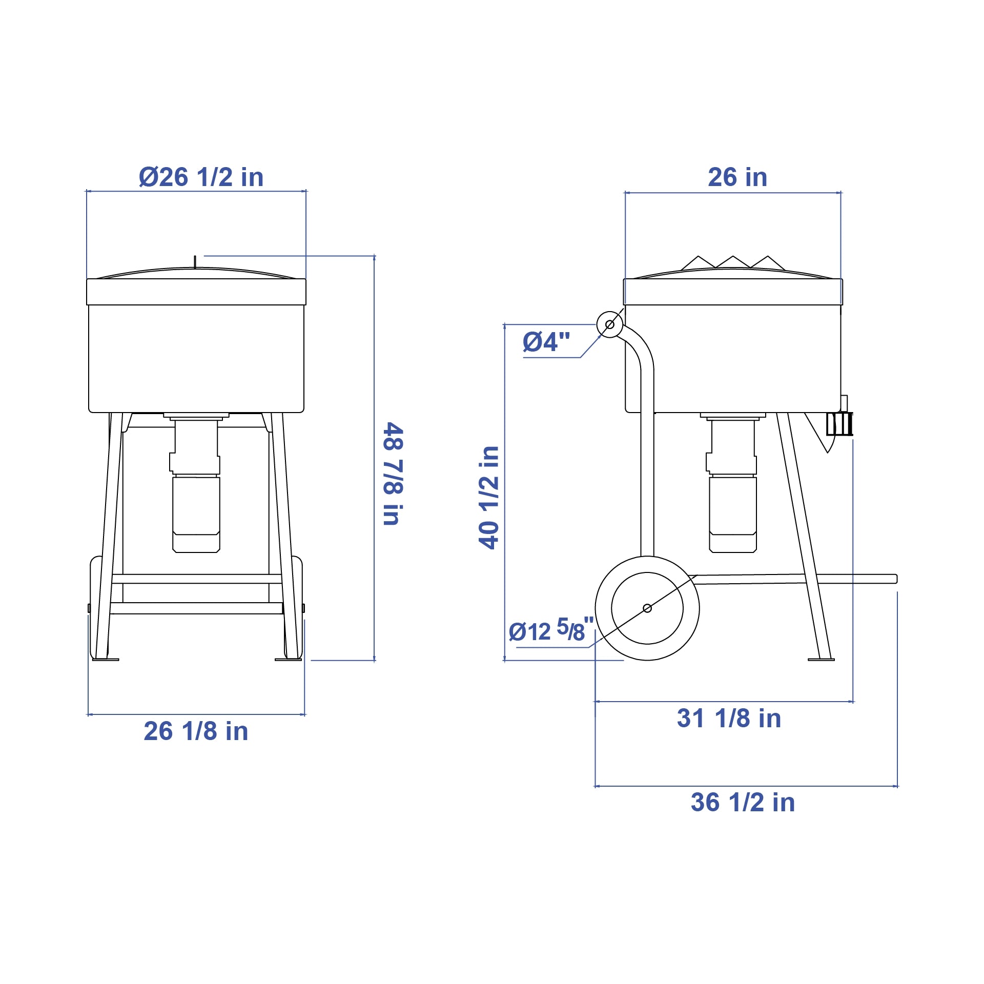 Aardwolf Portable Mortar Mixer MML111 – 28 gal Batches for Epoxy and Cement