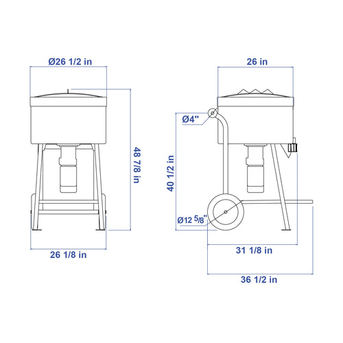 Aardwolf Portable Mortar Mixer MML111 – 28 gal Batches for Epoxy and Cement