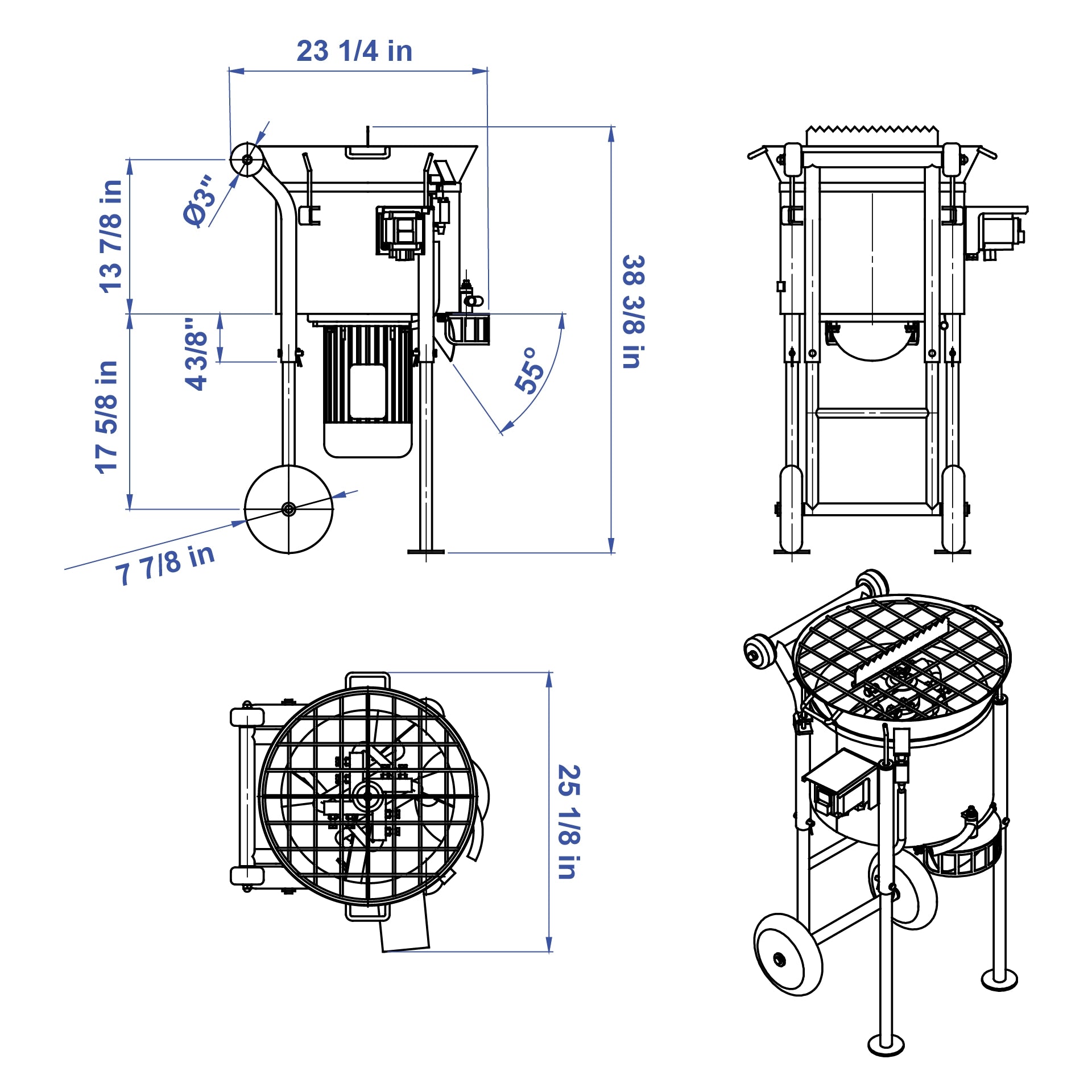 Aardwolf Portable Mortar Mixer MML40 – Compact 10.6 gal Vertical-Shaft Design