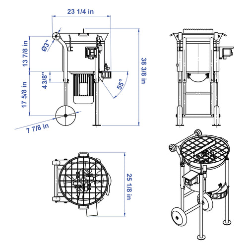 Aardwolf Portable Mortar Mixer MML40 – Compact 10.6 gal Vertical-Shaft Design