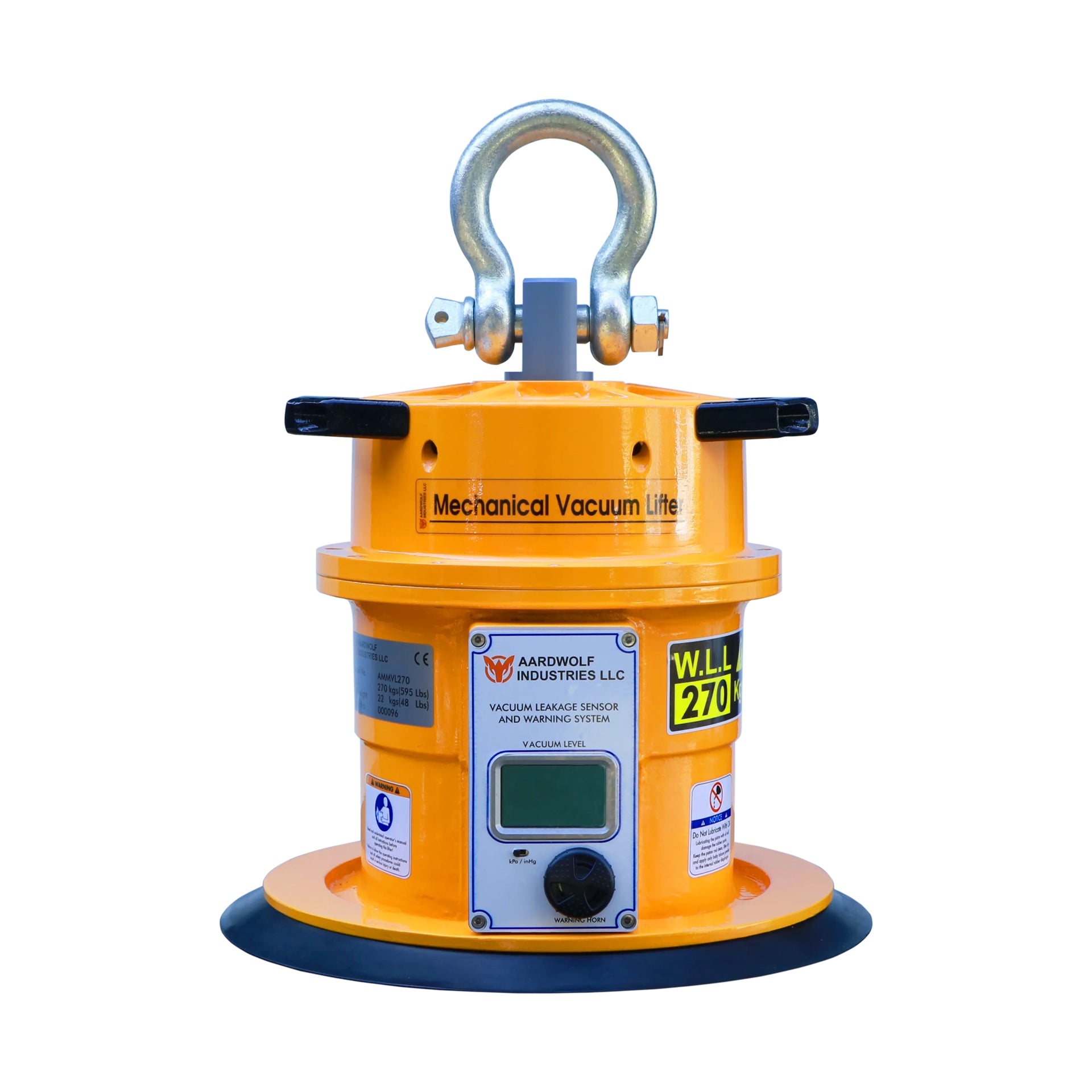 Aardwolf Mono Mechanical Vacuum Lifter AMMVL270 – 595 lb Self-Powered Slab Grip