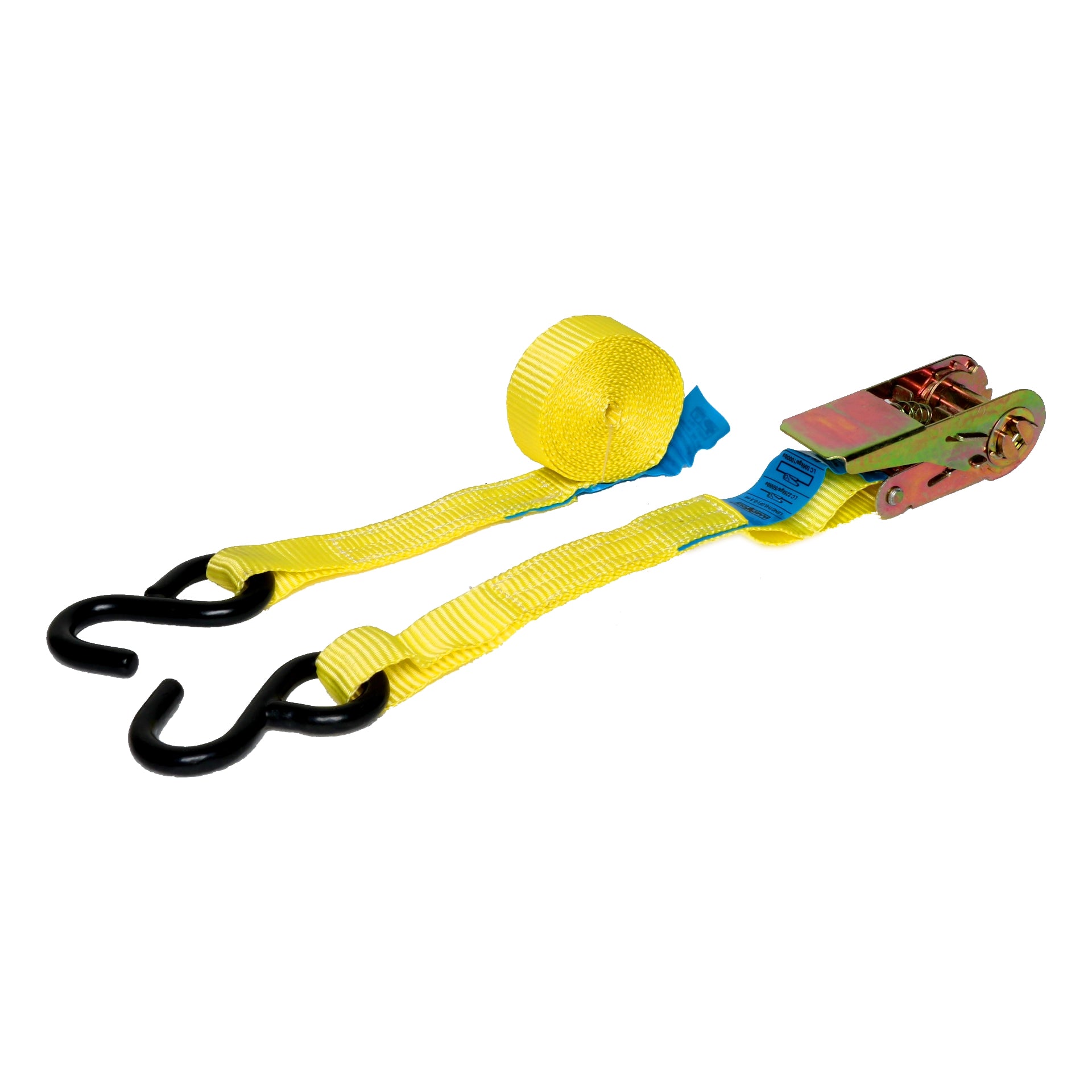 Aardwolf Ratchet Tie Down RTD1B – 1 in. x 3 m Polyester Strap with S Hooks