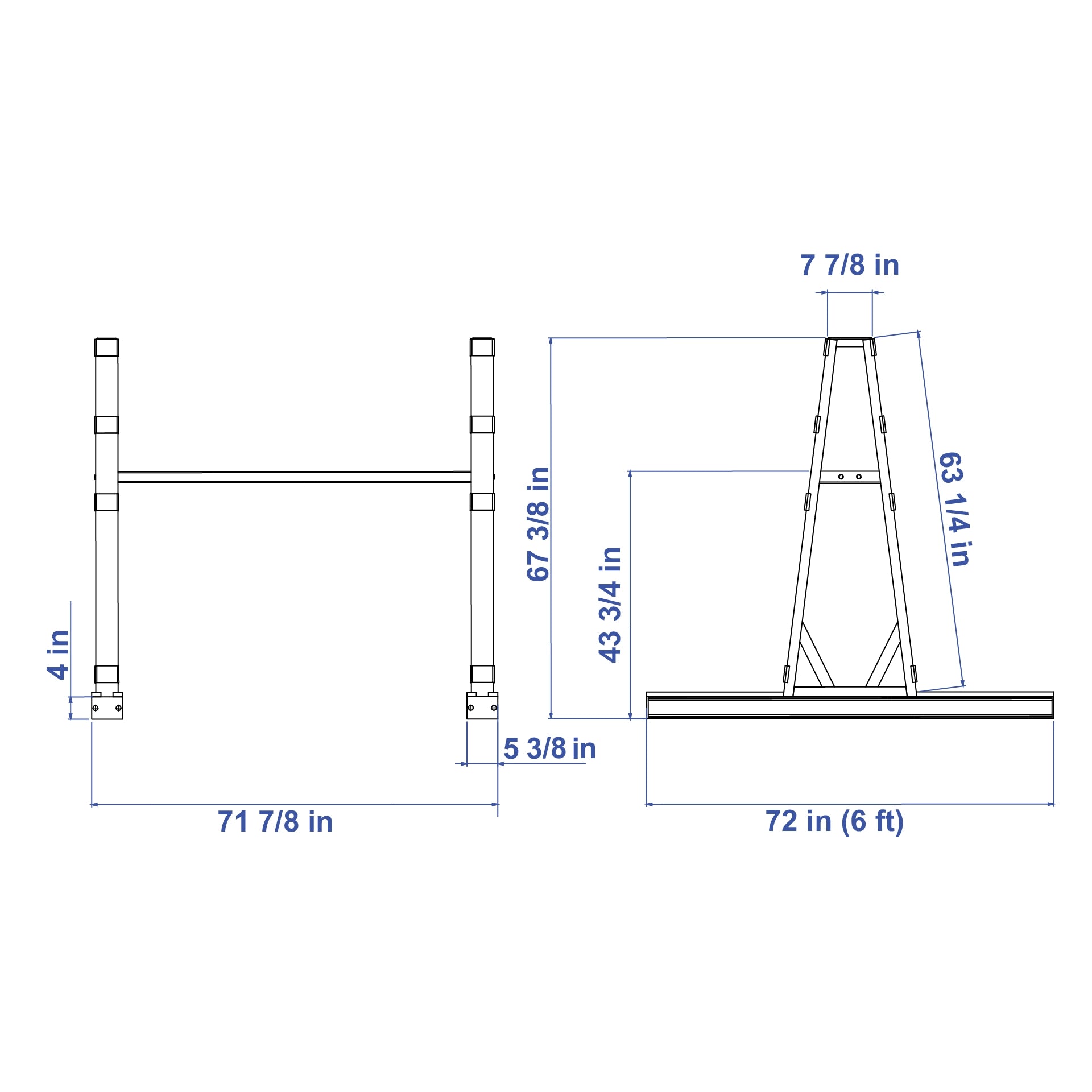 Aardwolf Storage A-Frame Premium – 33,069 lb Working Load Limit, Adjustable Post Rail
